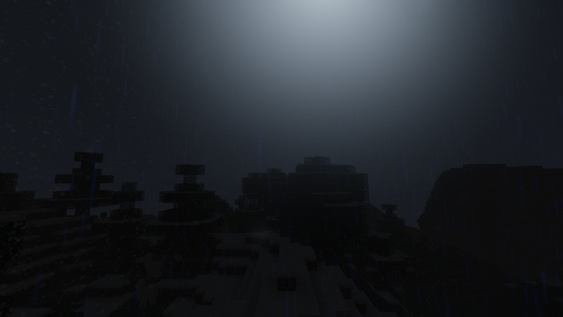 Minecraft landscape during a storm HD Wallpaper
