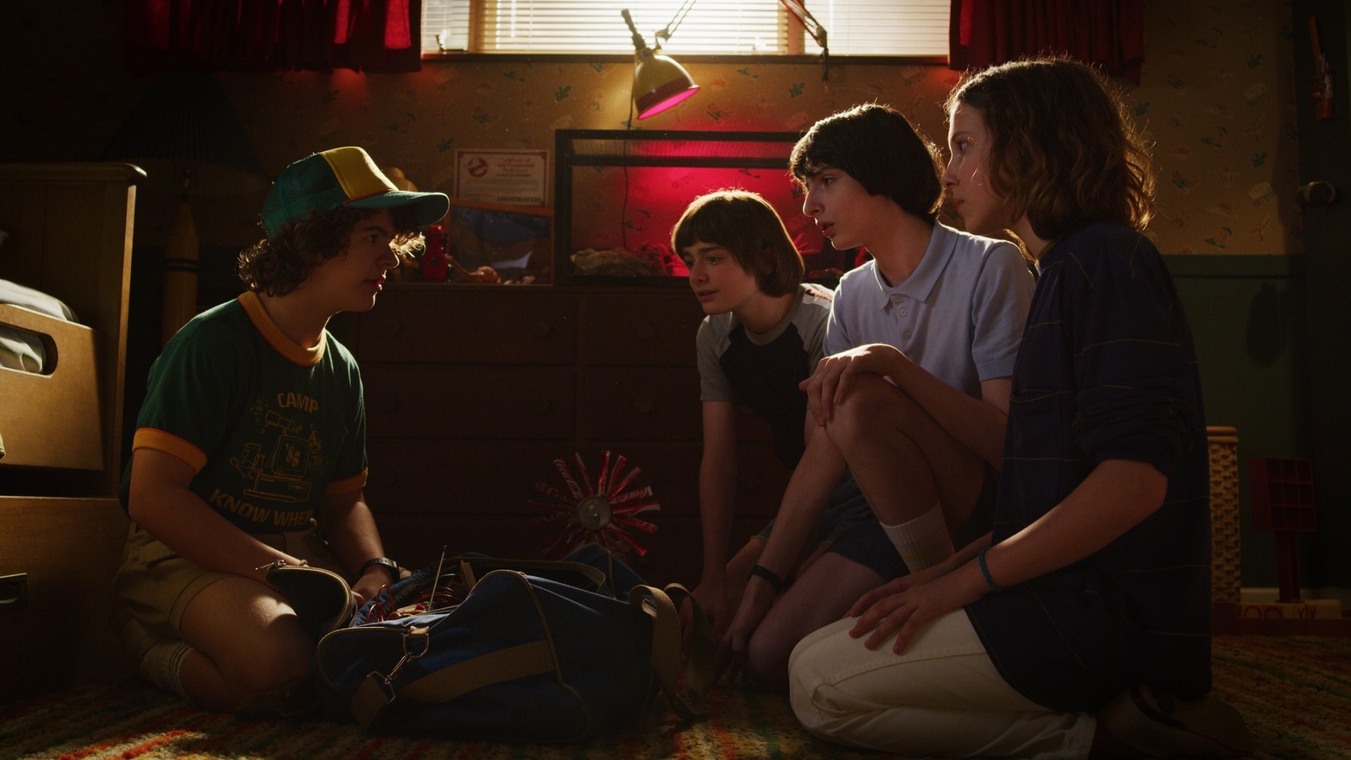 Dustin, Mike, Will, and Eleven from Stranger Things HD Wallpaper