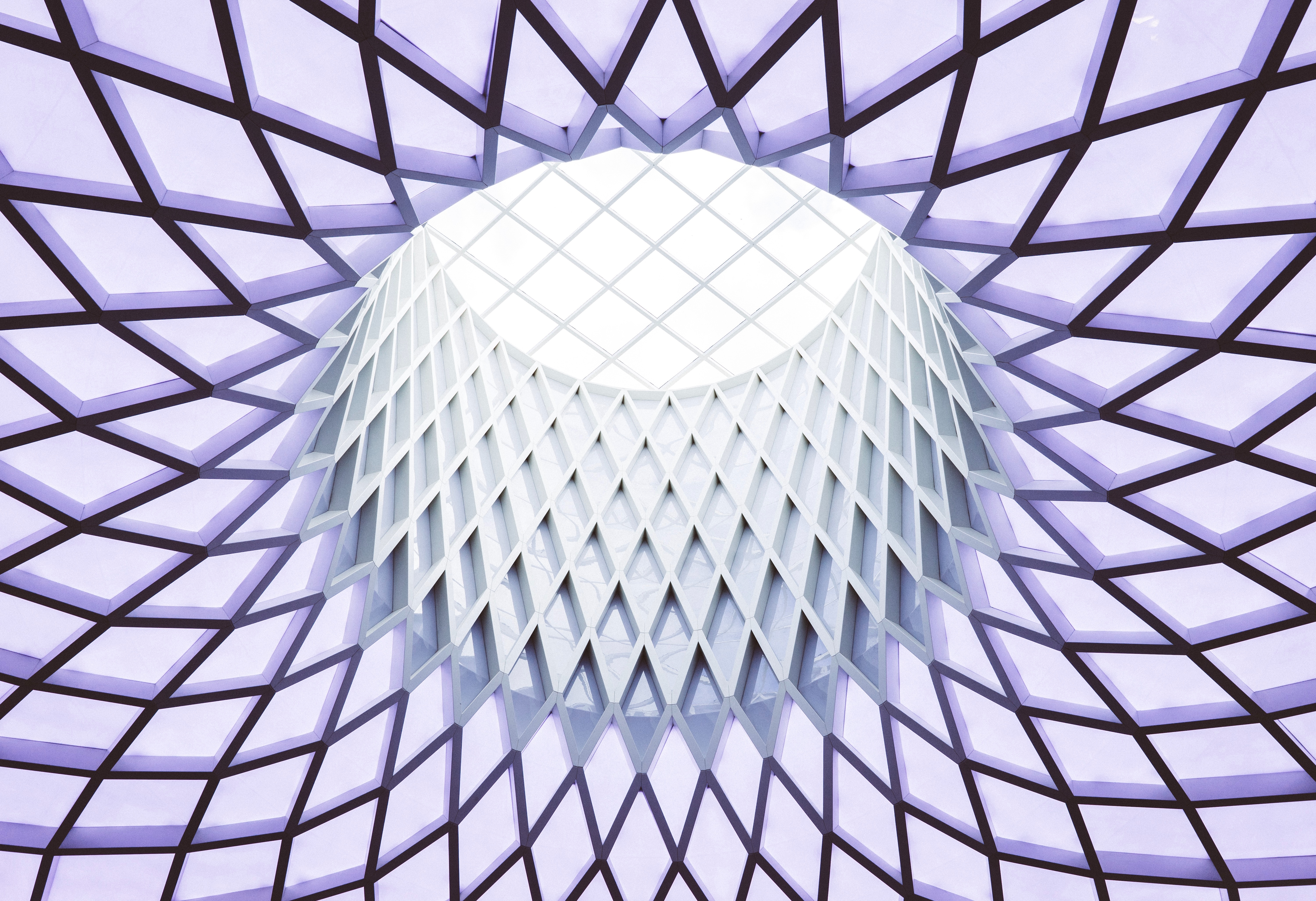 Geometric skylight and roof structure of Victoria Gate Arcades, Leeds HD Wallpaper