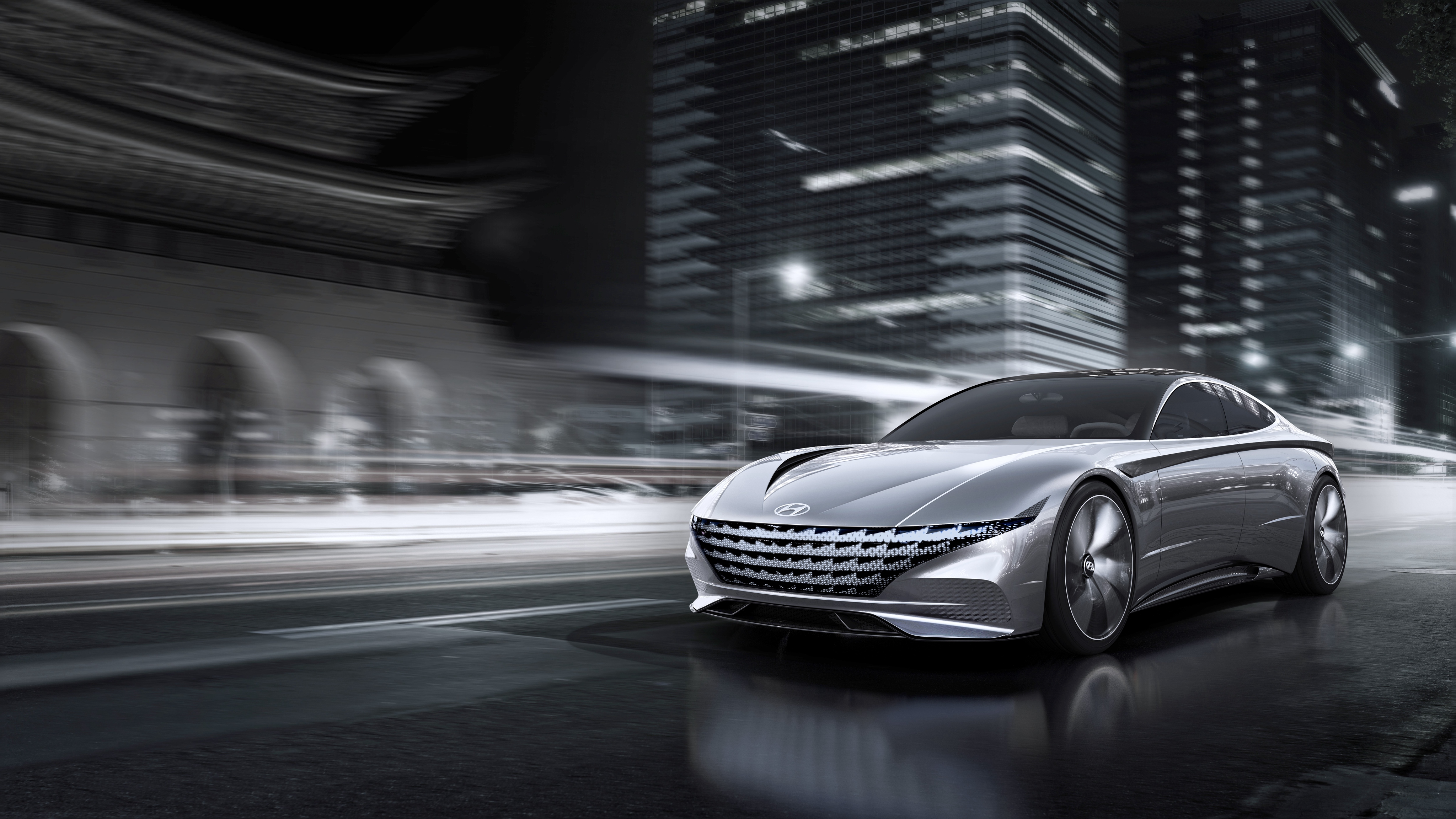 Hyundai Le Fil Rouge concept car at Geneva Motor Show 2018 HD Wallpaper