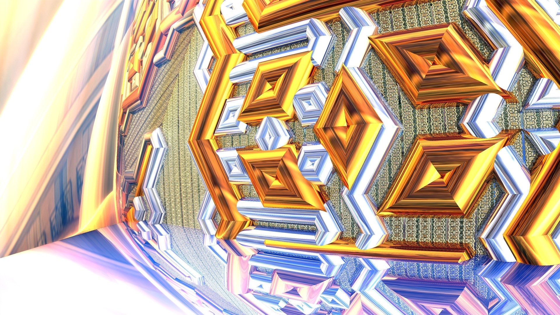 Abstract 3D fractal geometric pattern HD Wallpaper