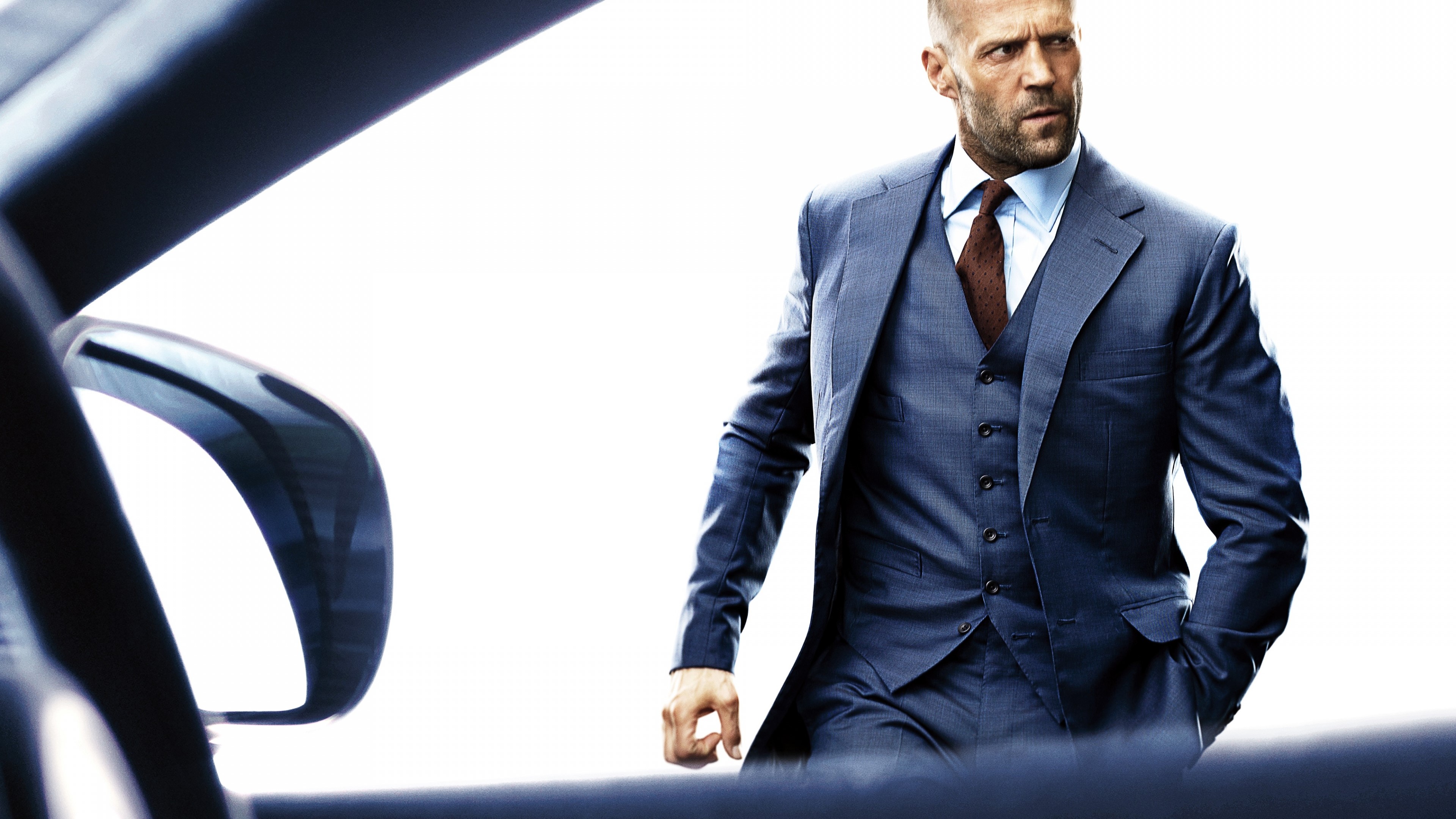 Jason Statham in a blue suit HD Wallpaper