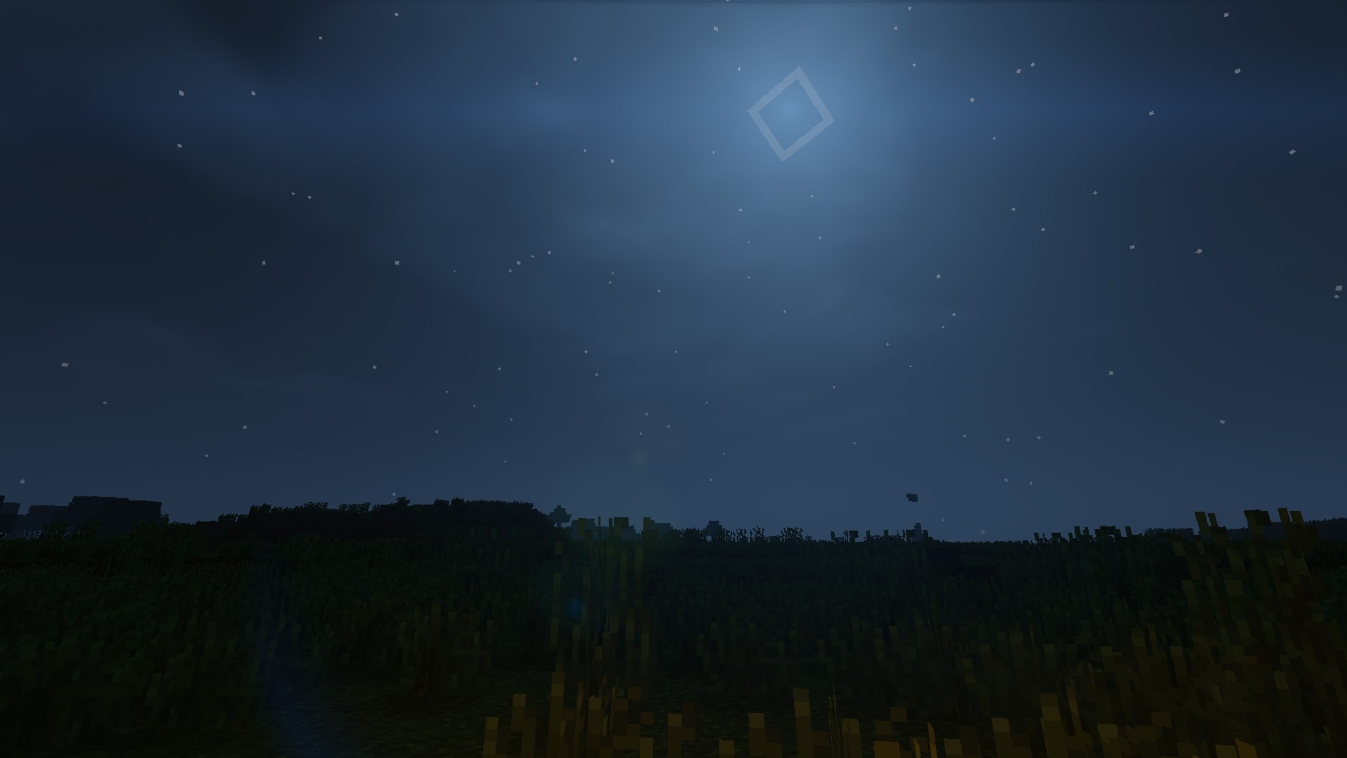 Minecraft night sky with stars and moon HD Wallpaper