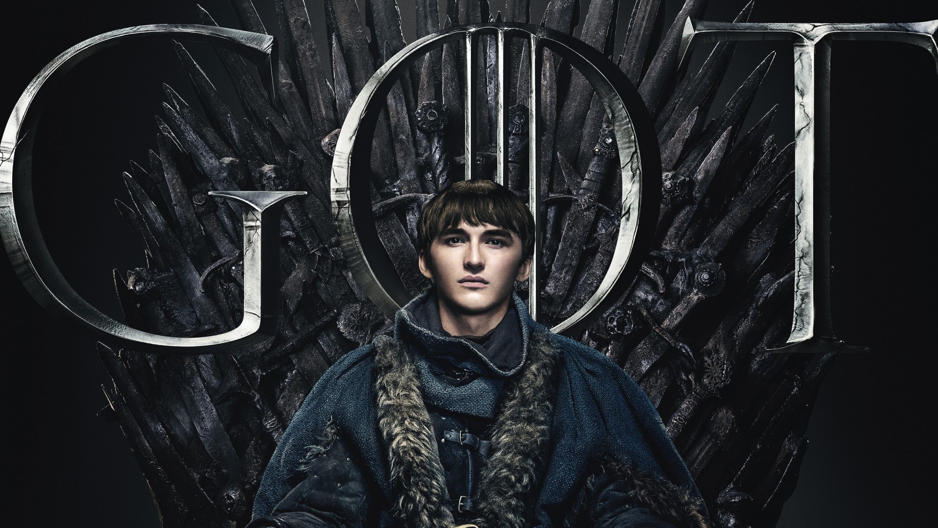 Bran Stark from Game of Thrones on the Iron Throne HD Wallpaper