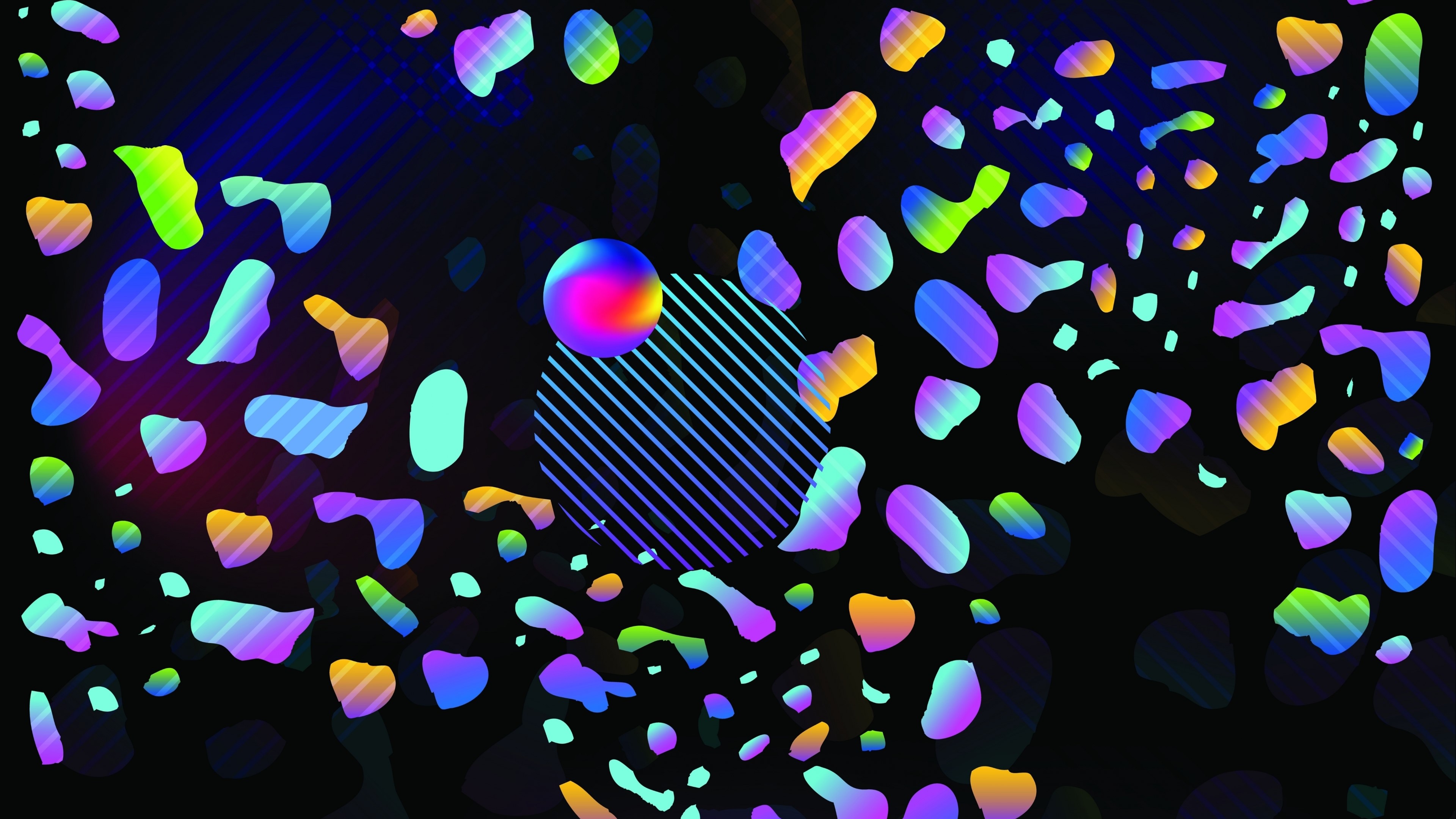 4K Abstract Neon Shapes and Lines HD Wallpaper