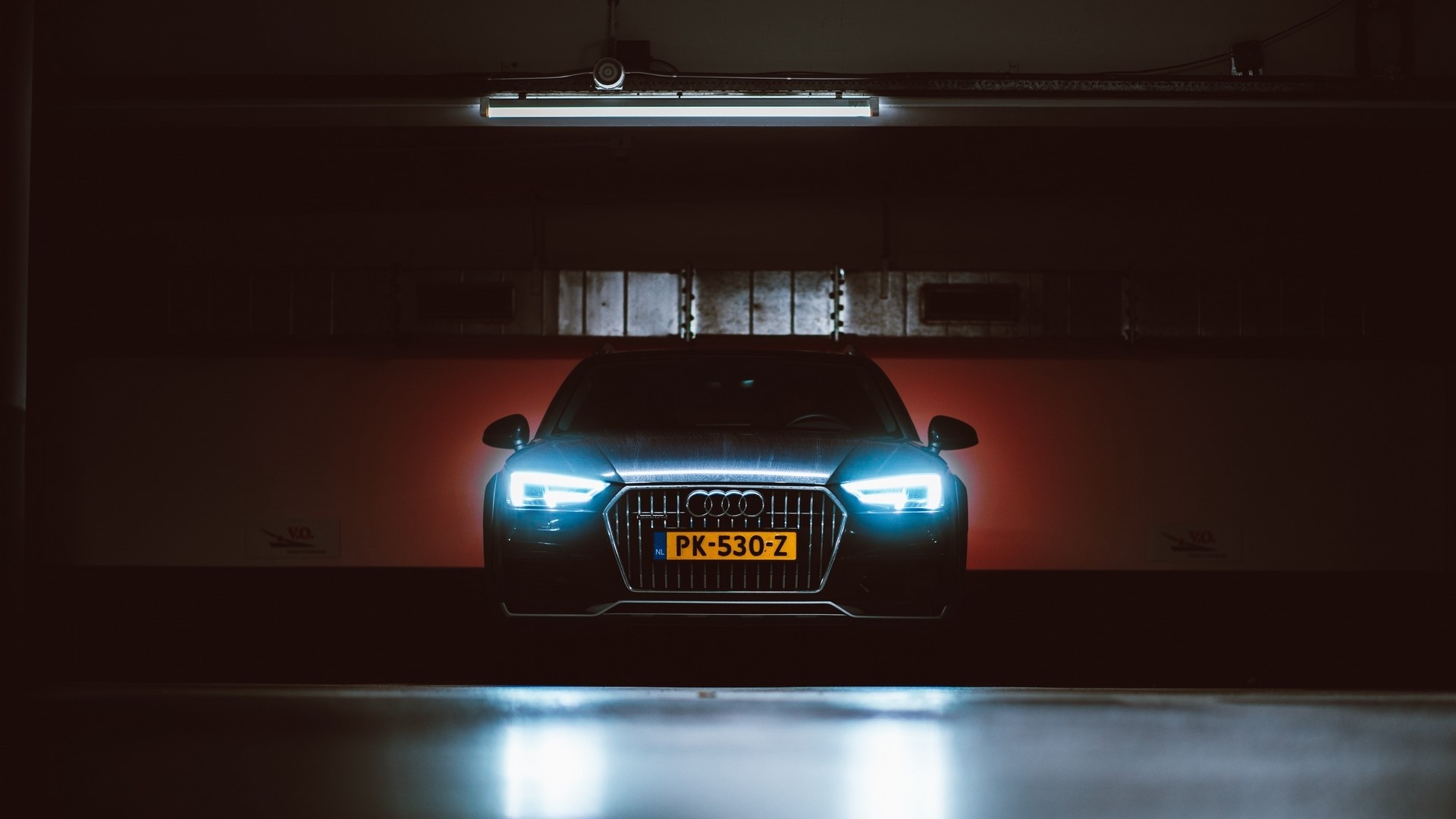 Audi car parked in a garage HD Wallpaper