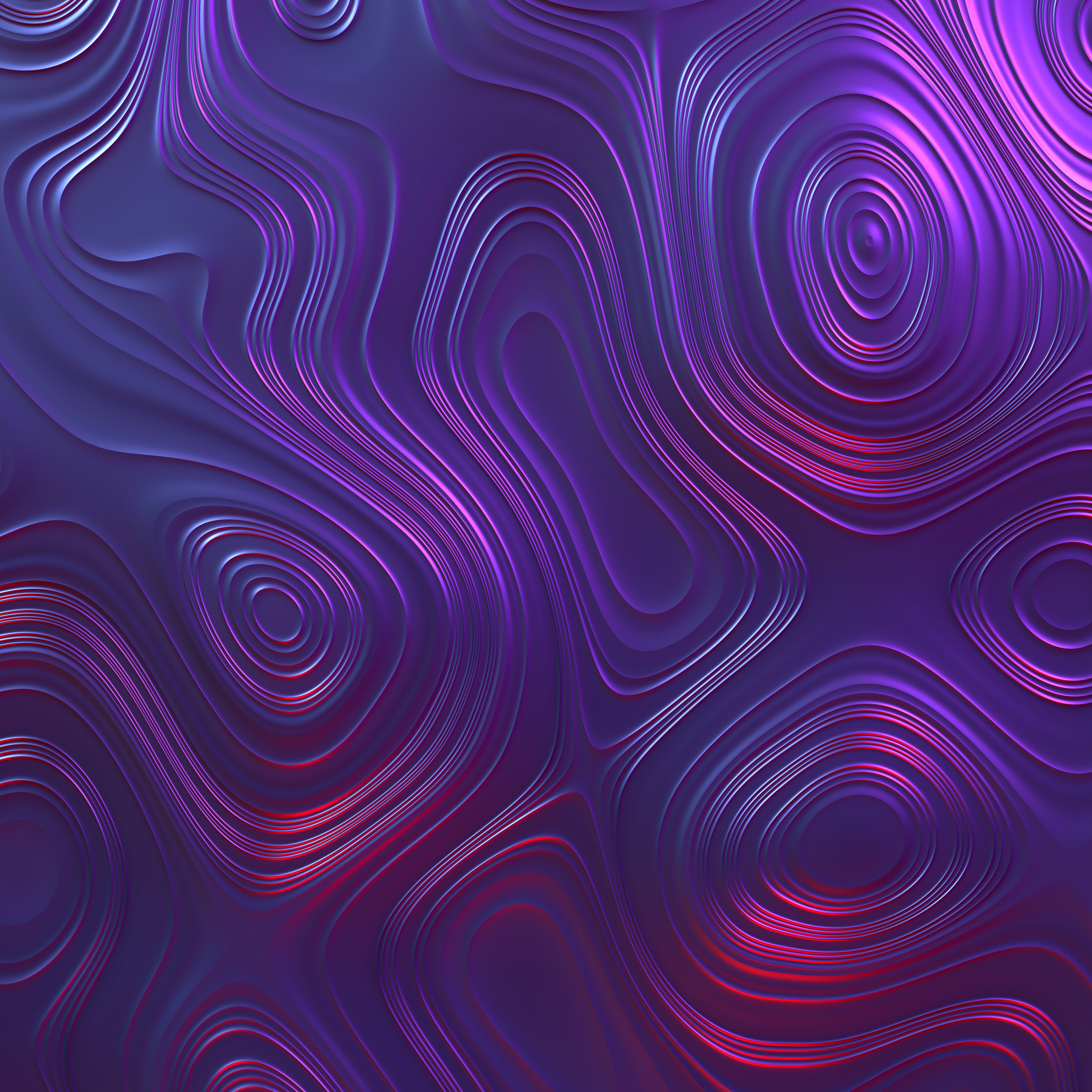 Purple abstract wavy pattern with oval shapes HD Wallpaper