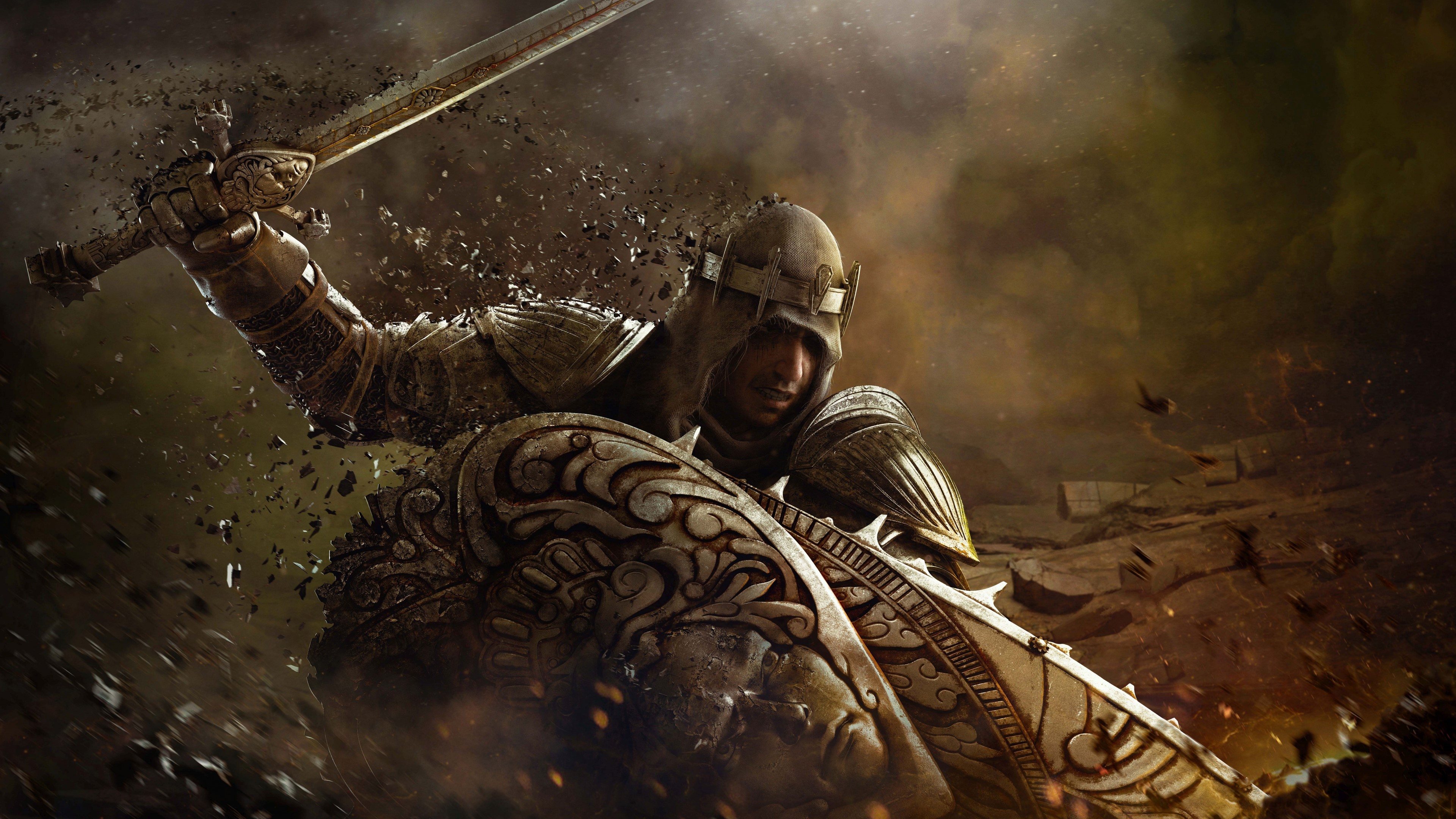 4K For Honor Knight with Sword and Shield HD Wallpaper