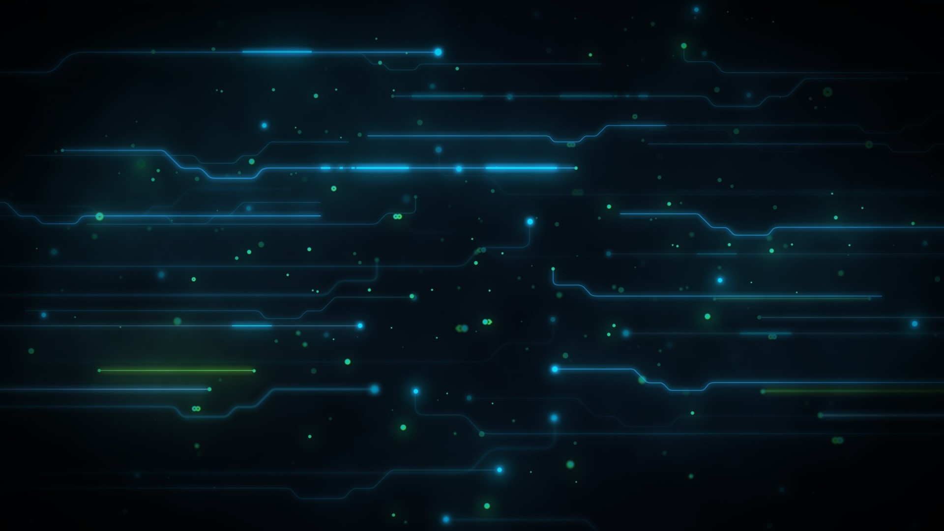 Digital Circuit Board with Glowing Lines and Particles HD Wallpaper