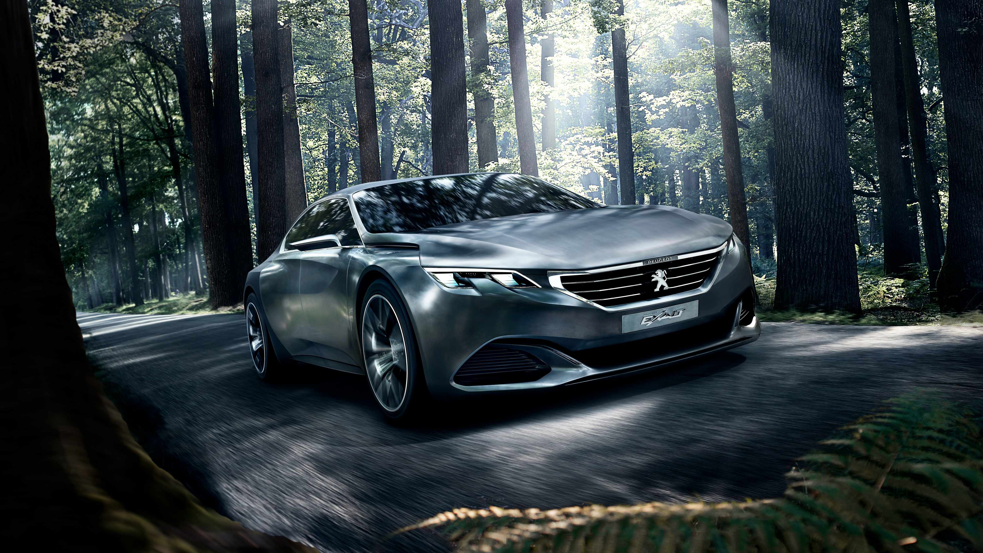 Peugeot Exalt Concept car in forest 4K HD Wallpaper