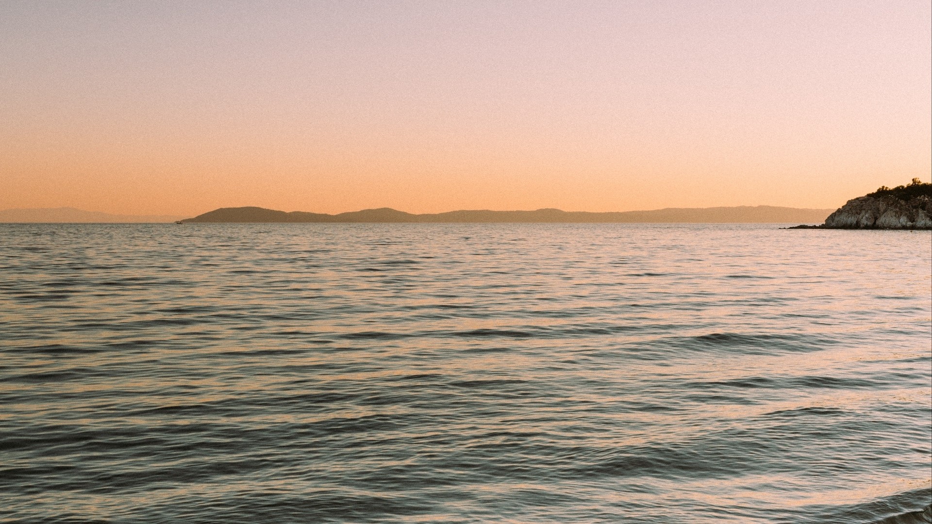 Sea and Islands at Sunset HD Wallpaper