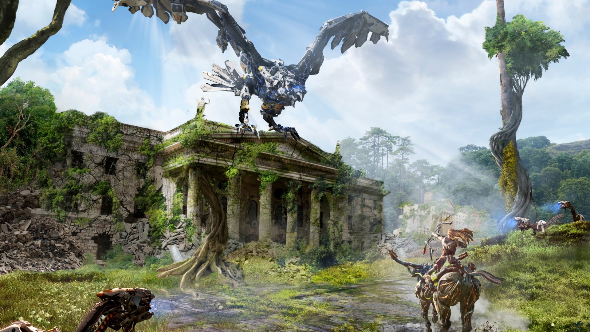 Aloy riding a mount in Horizon Zero Dawn HD Wallpaper