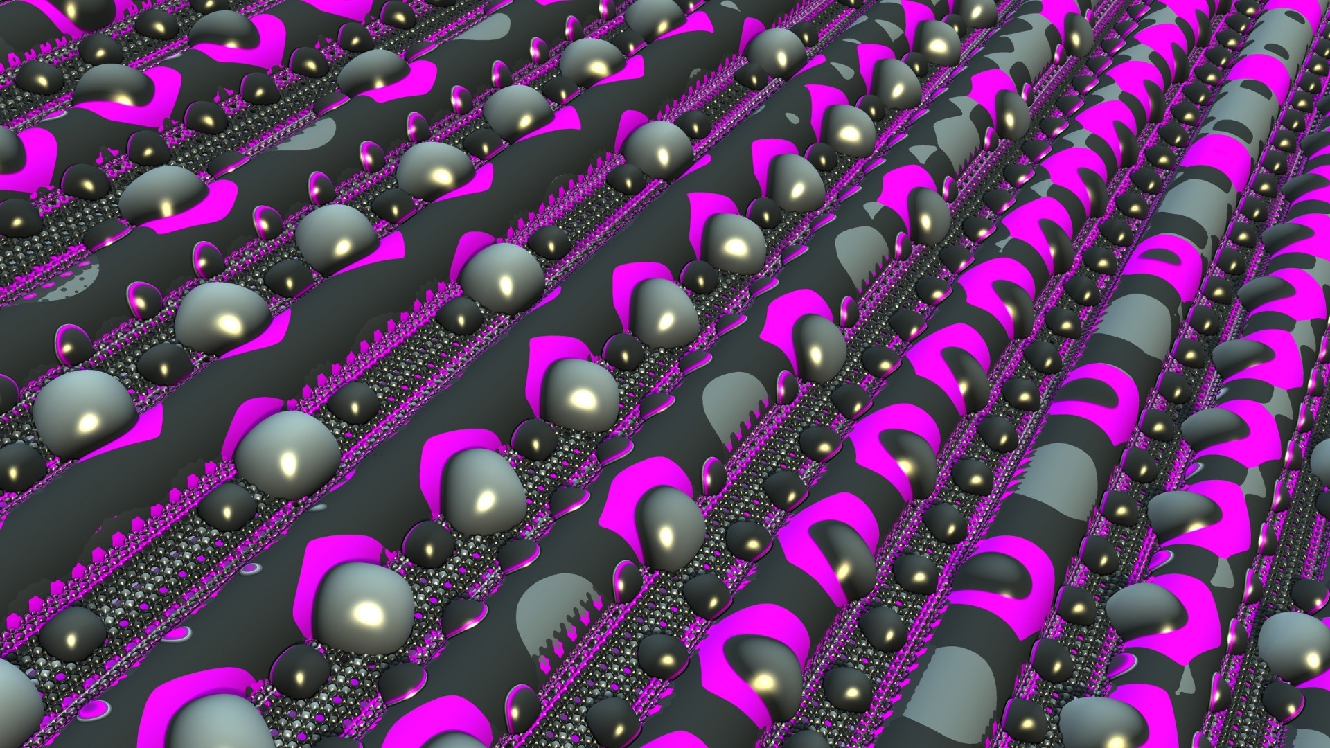 3D fractal pattern with spheres HD Wallpaper