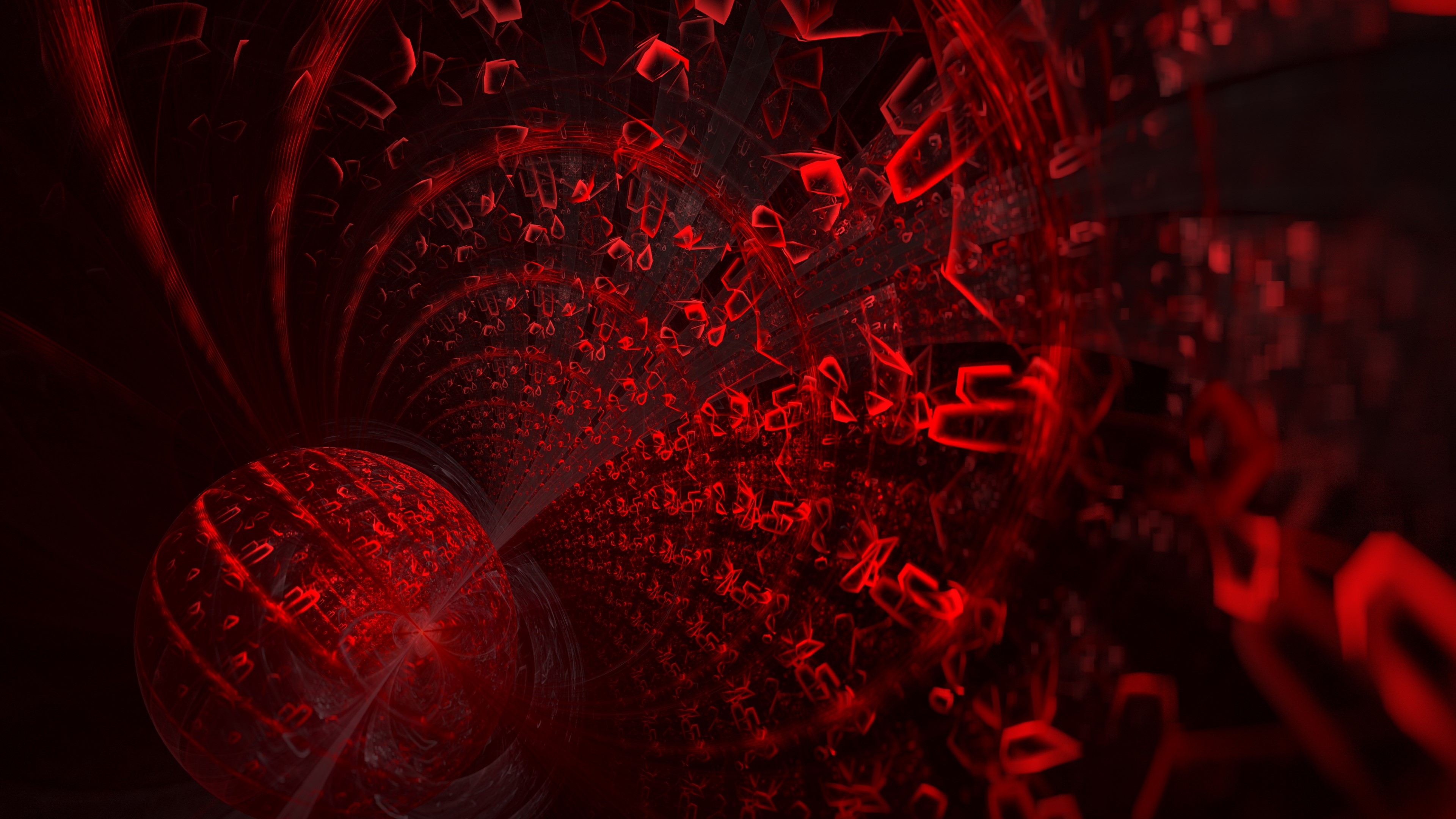 4K Abstract Red Tunnel HD Wallpaper