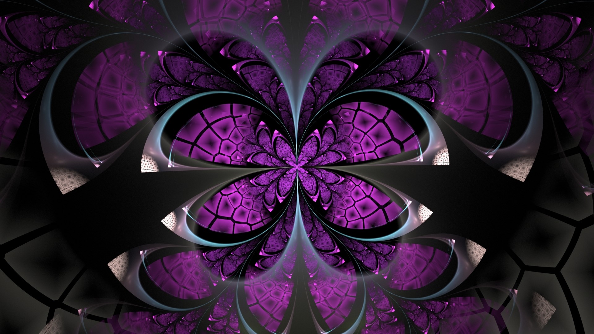 Purple fractal butterfly pattern HD Wallpaper