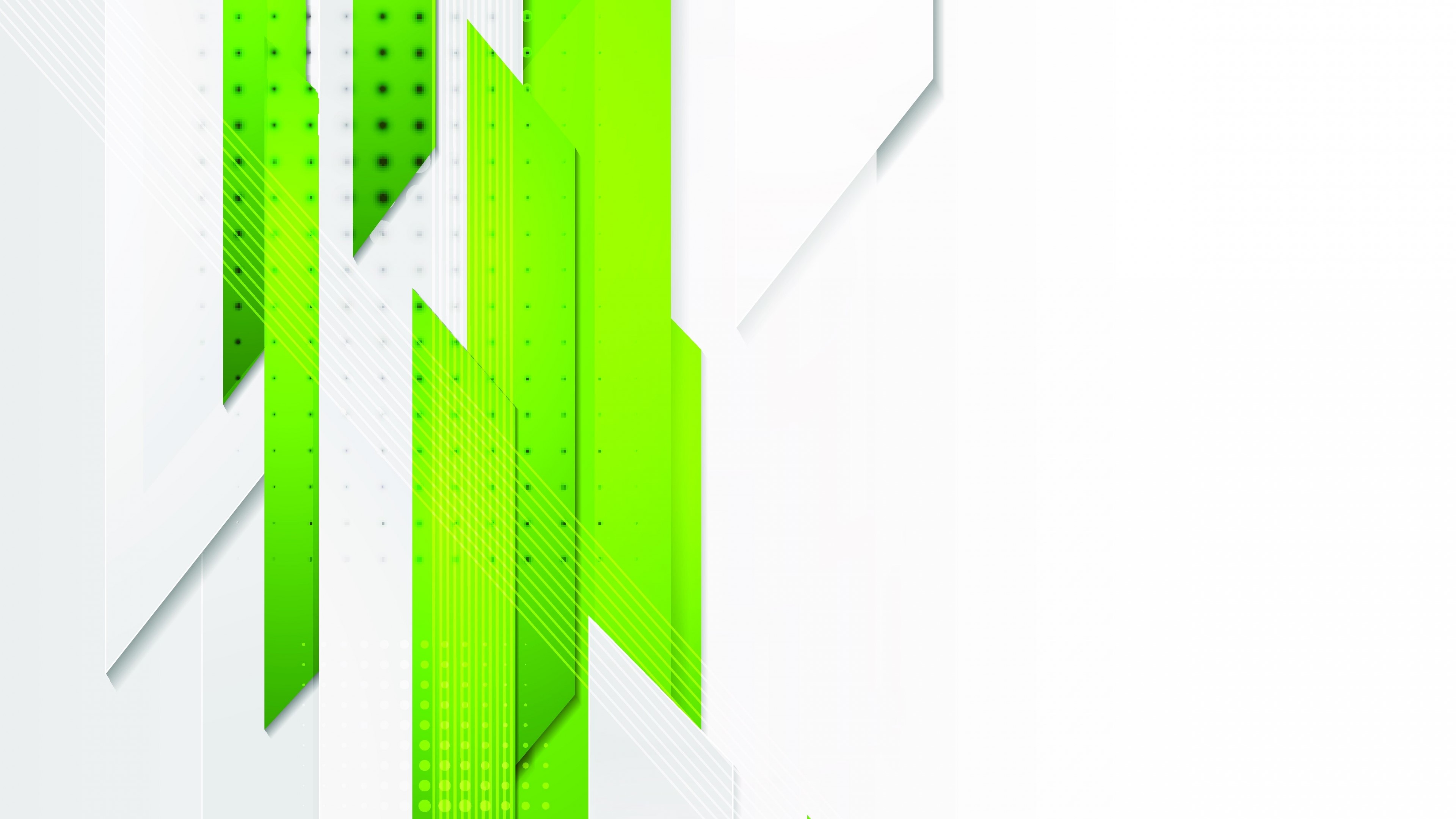 4K Abstract Green and White Geometric Design HD Wallpaper