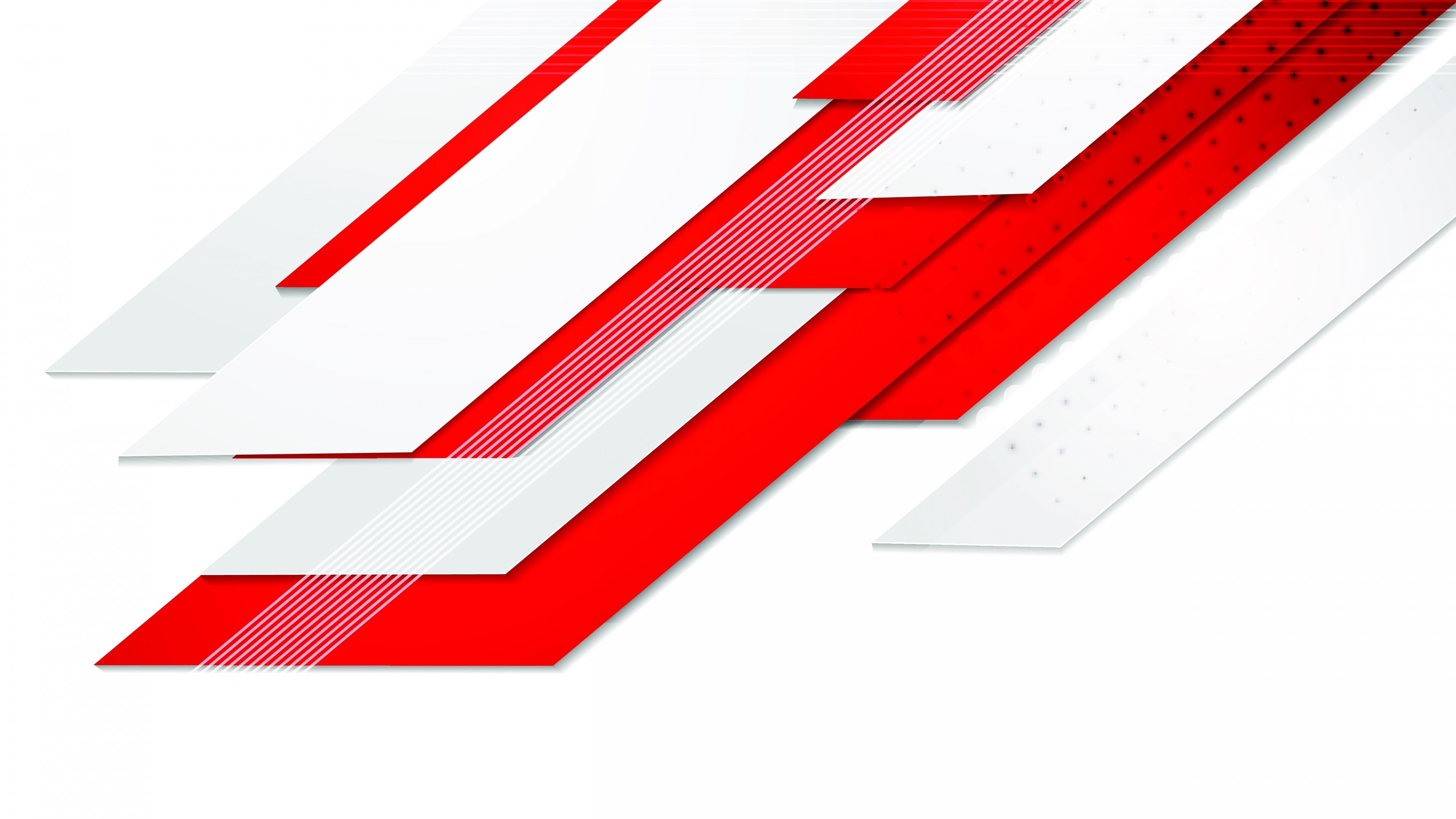 4K Abstract Red and White Geometric Shapes HD Wallpaper