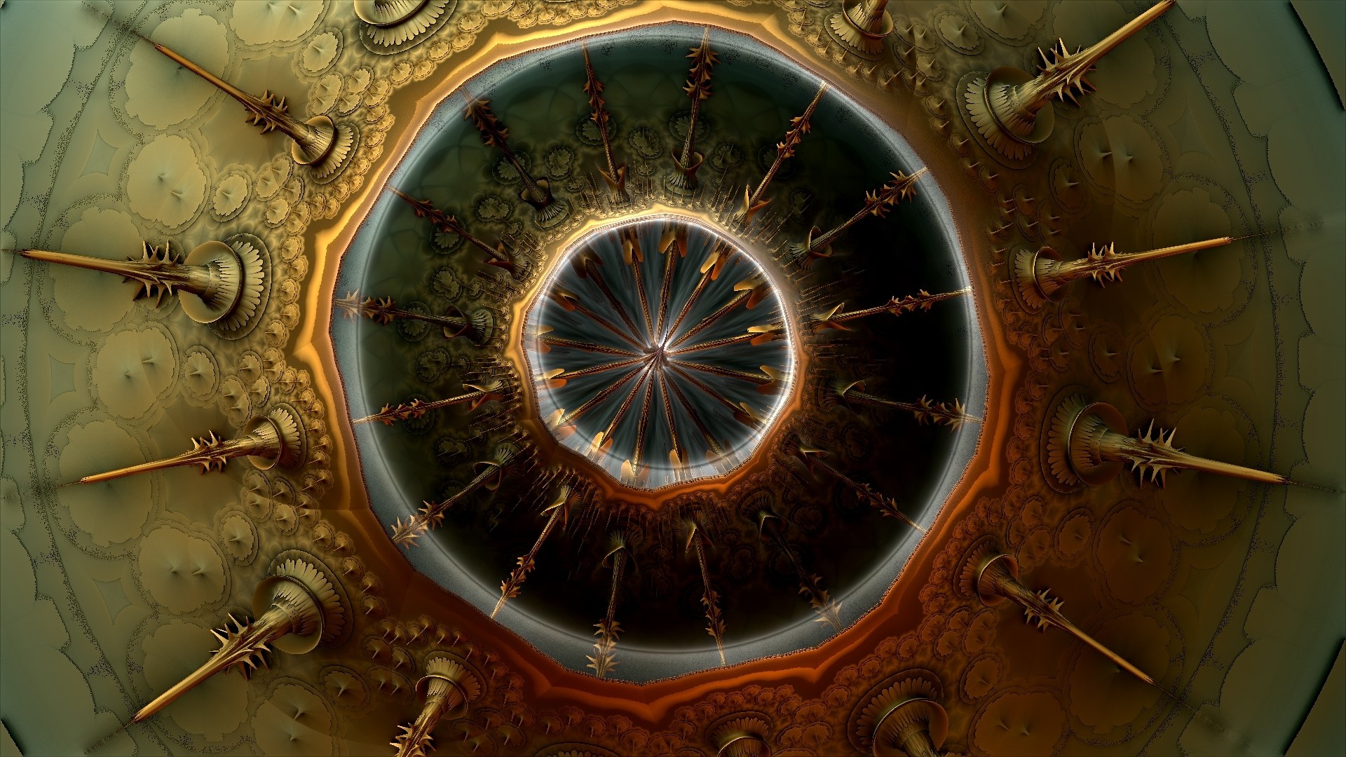 Abstract fractal pattern with spikes HD Wallpaper
