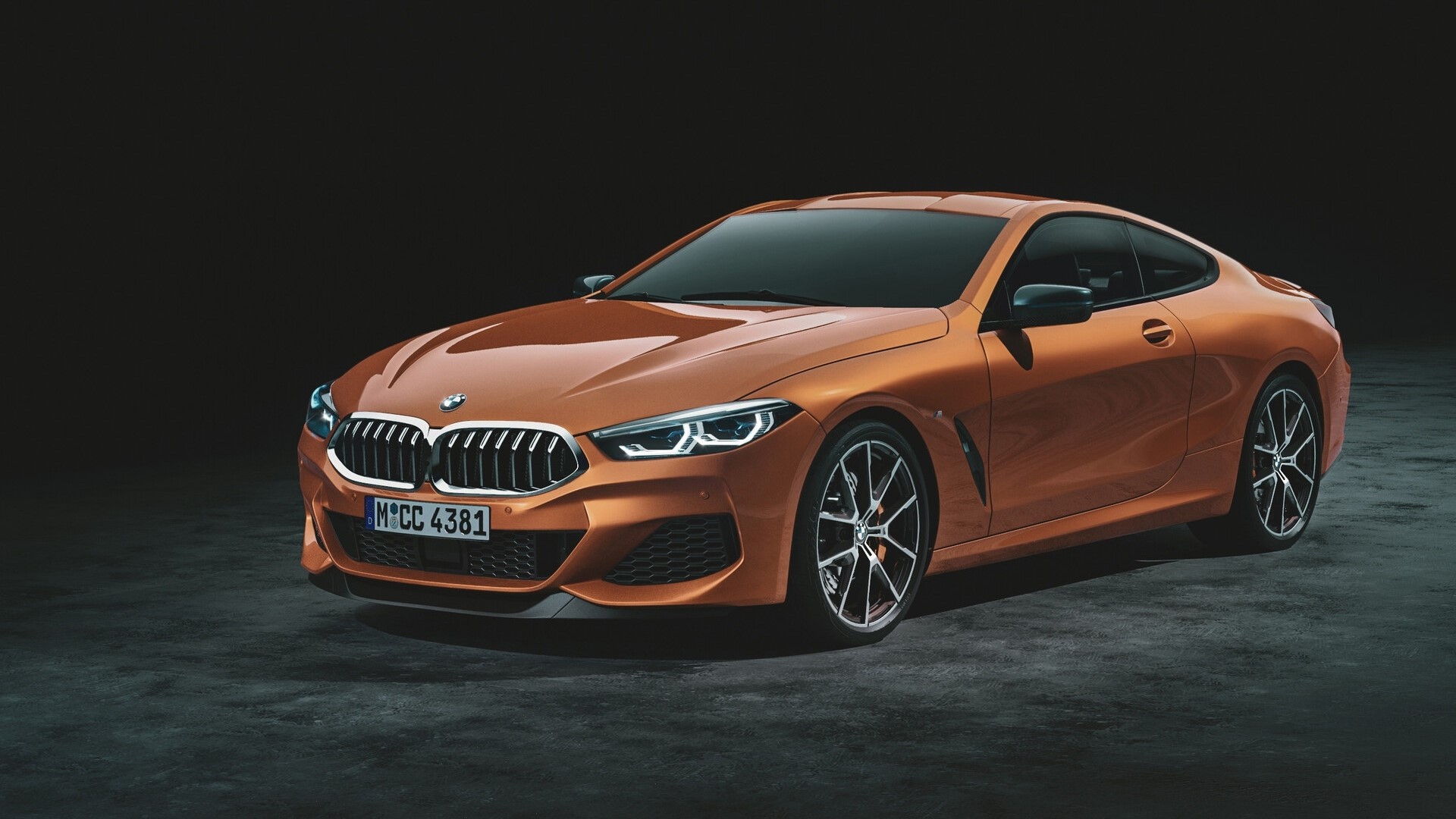 Orange BMW 8 Series Coupe HD Wallpaper