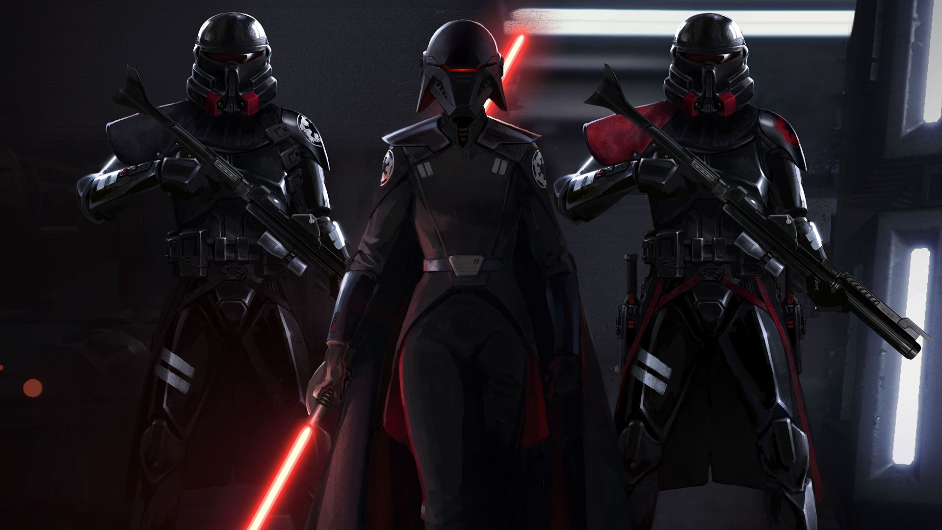 Star Wars Jedi: Fallen Order characters with lightsabers HD Wallpaper