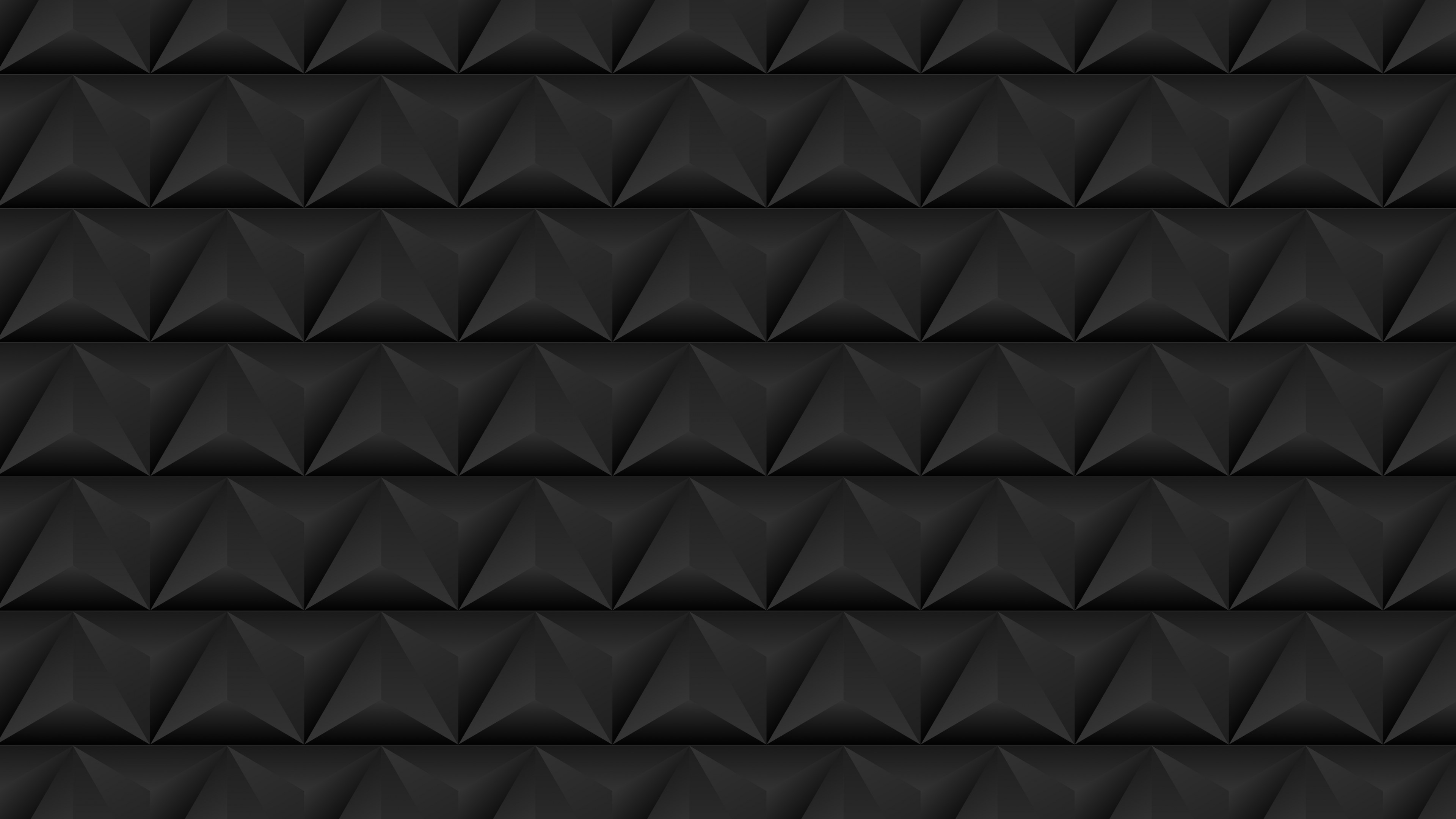 Black 3D Geometric Pyramid Pattern 4K HD Wallpaper