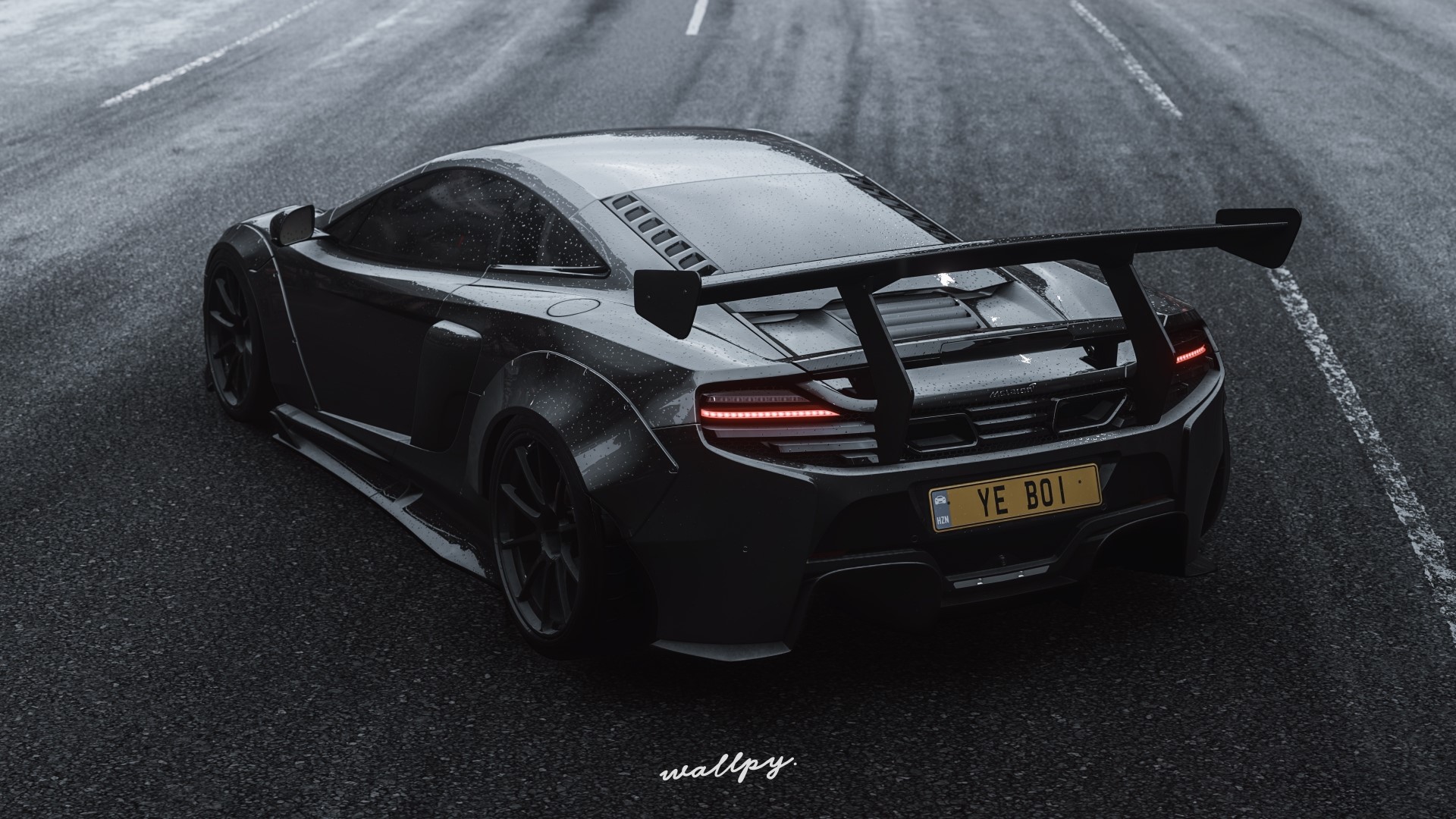 Black McLaren 650S GT3 from Forza Horizon 4 HD Wallpaper