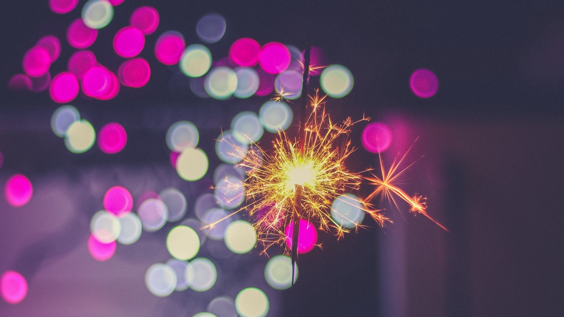 Sparkler with Bokeh Lights HD Wallpaper