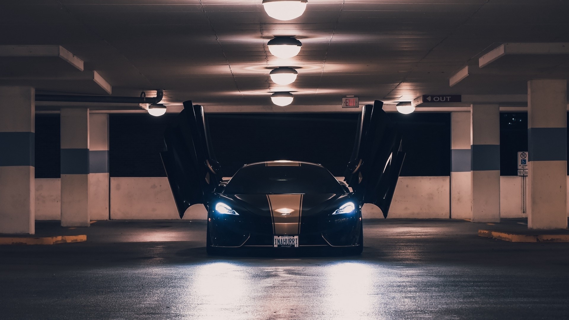 McLaren sports car with butterfly doors open HD Wallpaper