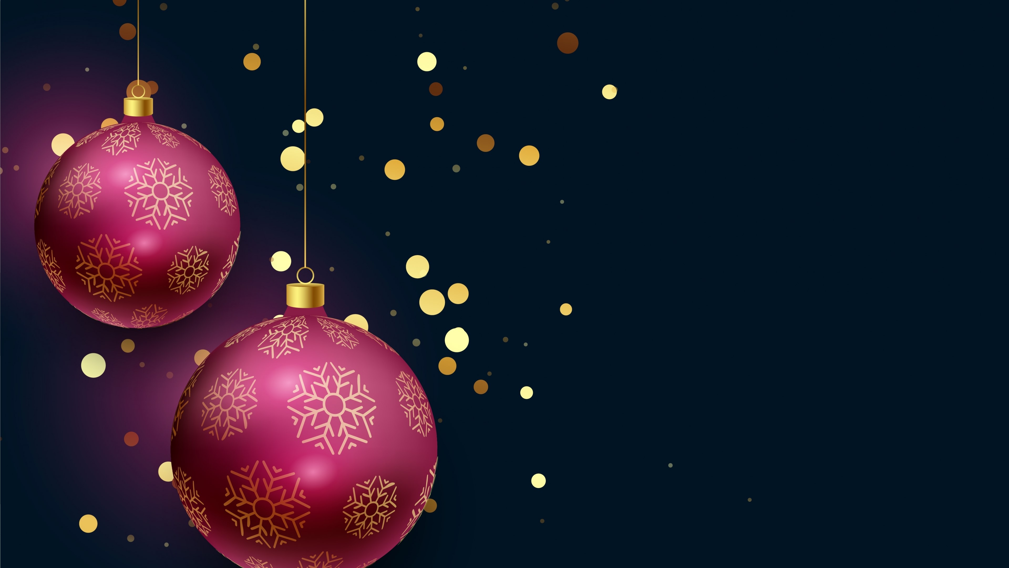 4K New Year Ornaments HD Wallpaper