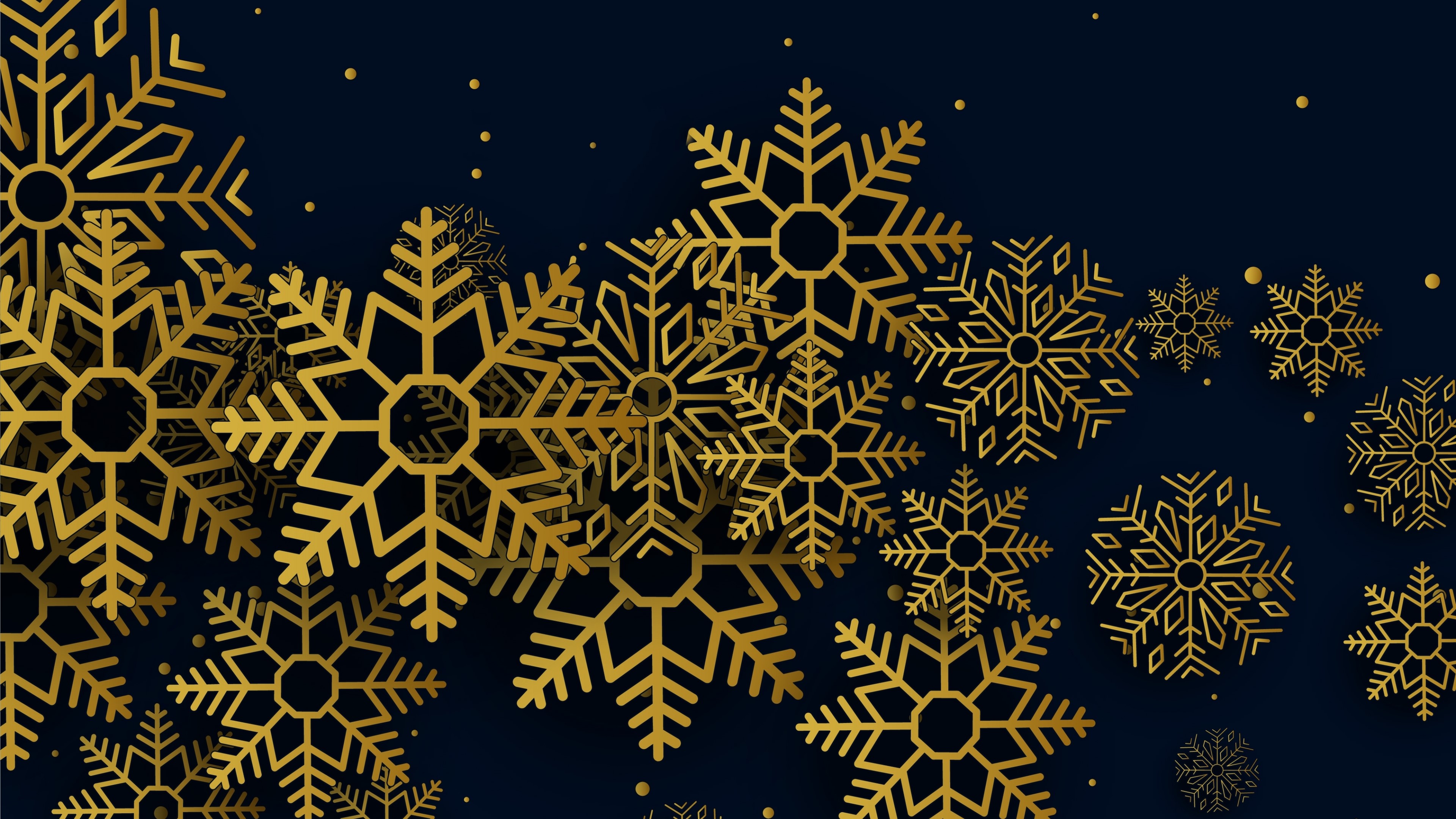 4K Winter Snowflakes Background HD Wallpaper