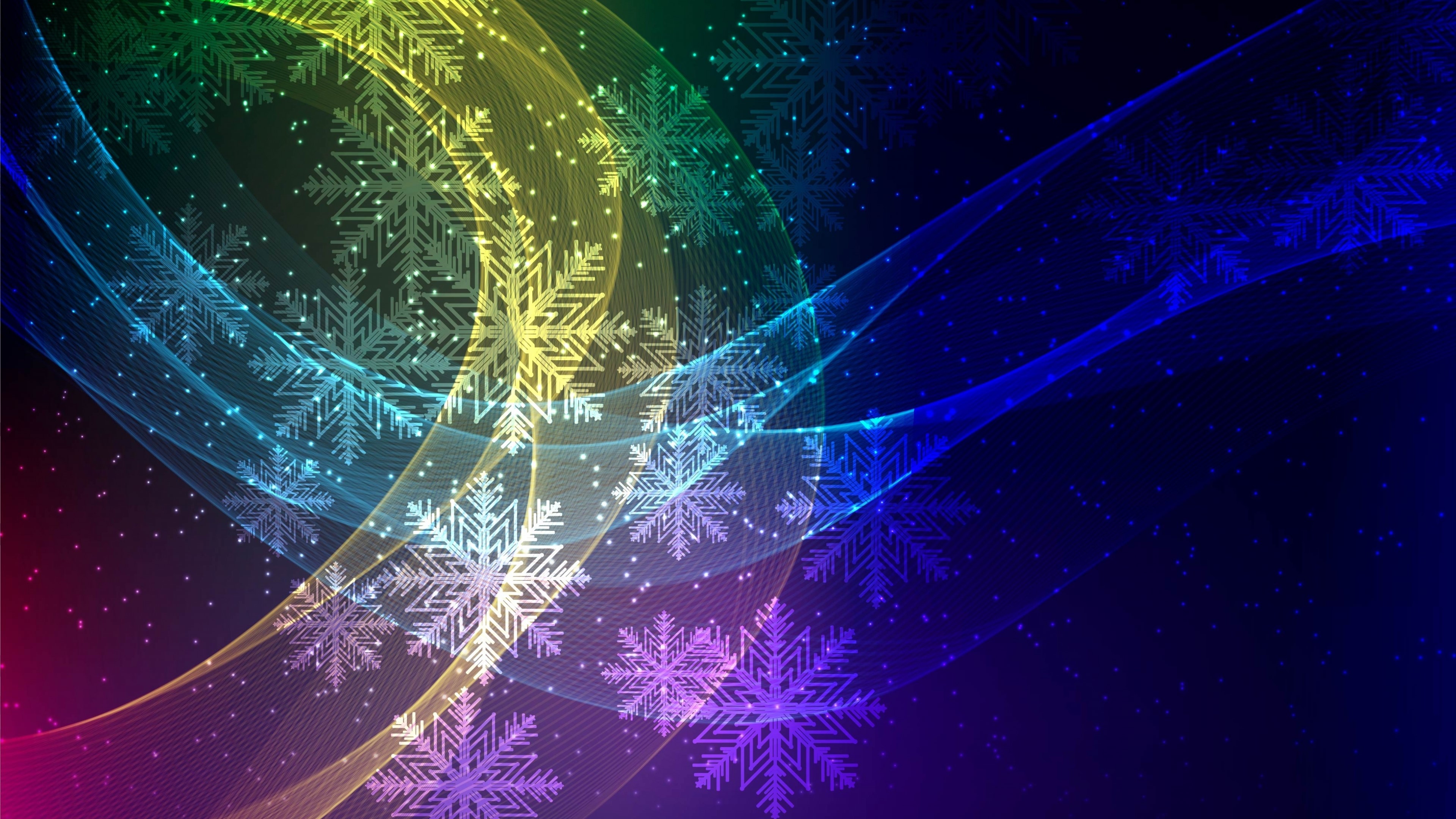 4K Winter Snowflakes Abstract Background HD Wallpaper
