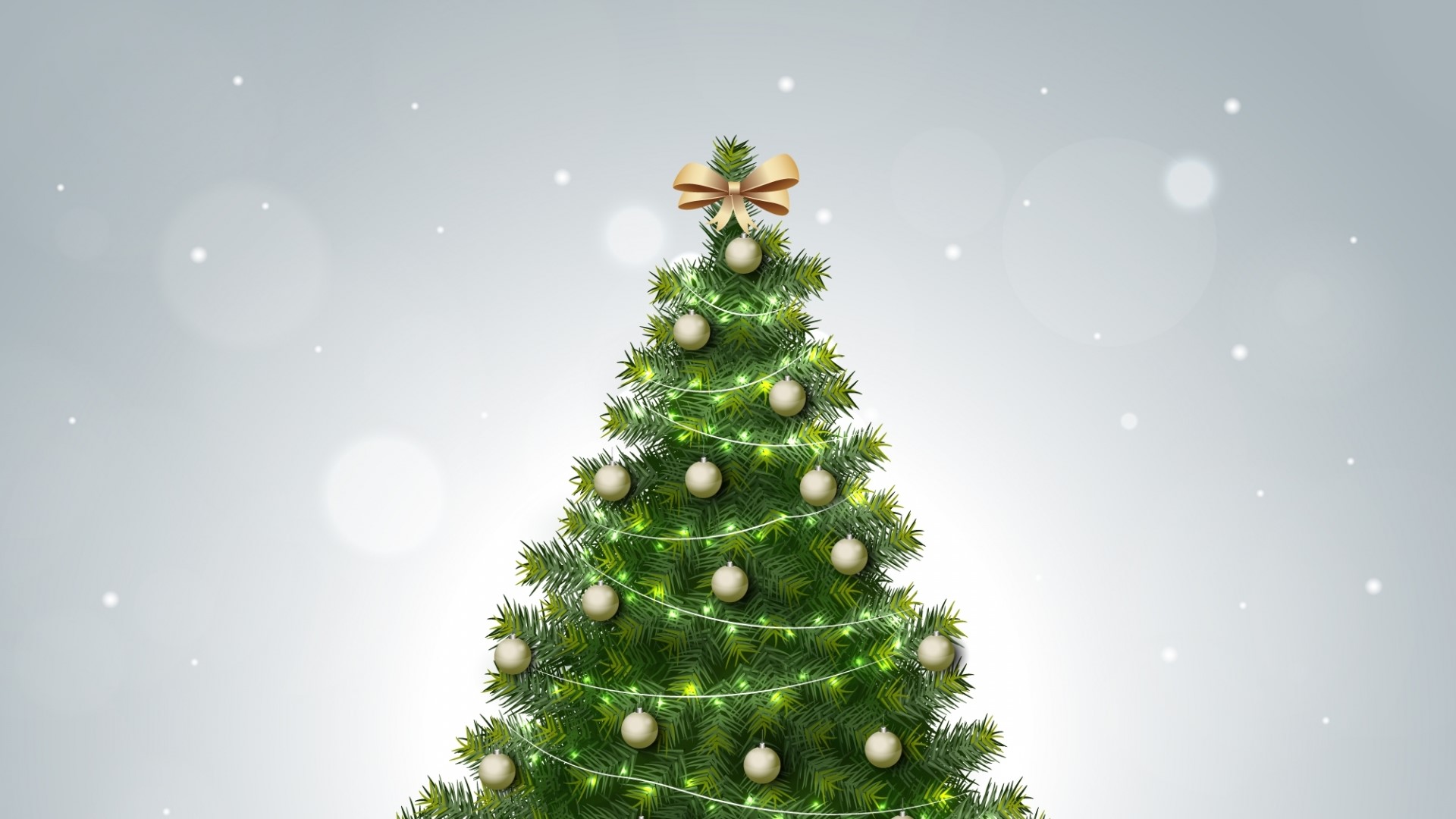 Christmas Tree with Ornaments and Lights HD Wallpaper