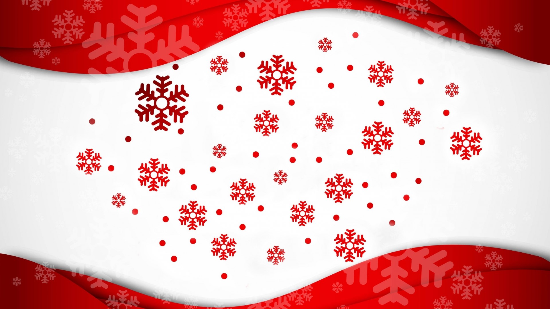 Red and white snowflakes on a textured background HD Wallpaper