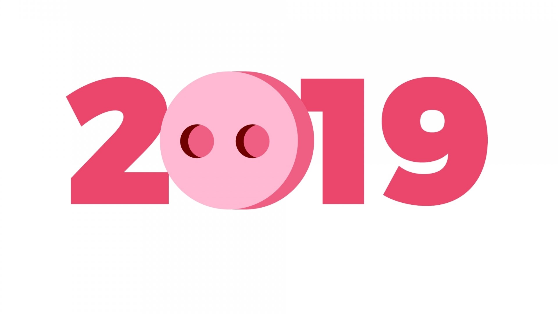 2019 Pig Face New Year HD Wallpaper