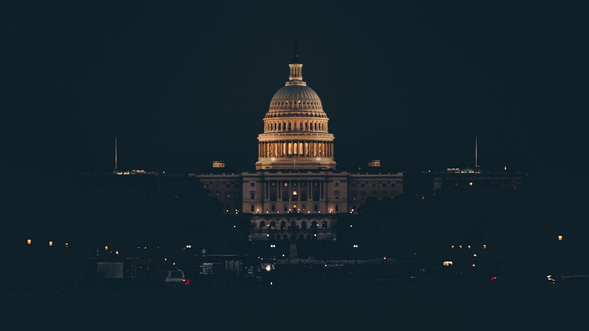 United States Capitol Building at Night HD Wallpaper