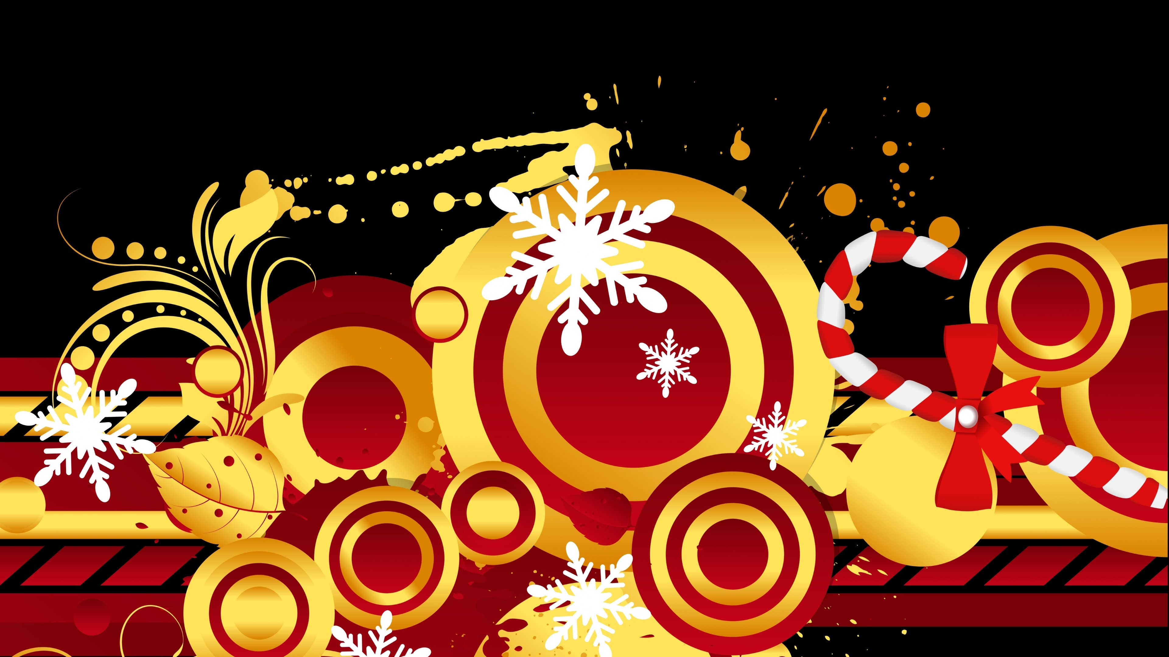 4K Winter Abstract Background with Ornaments HD Wallpaper