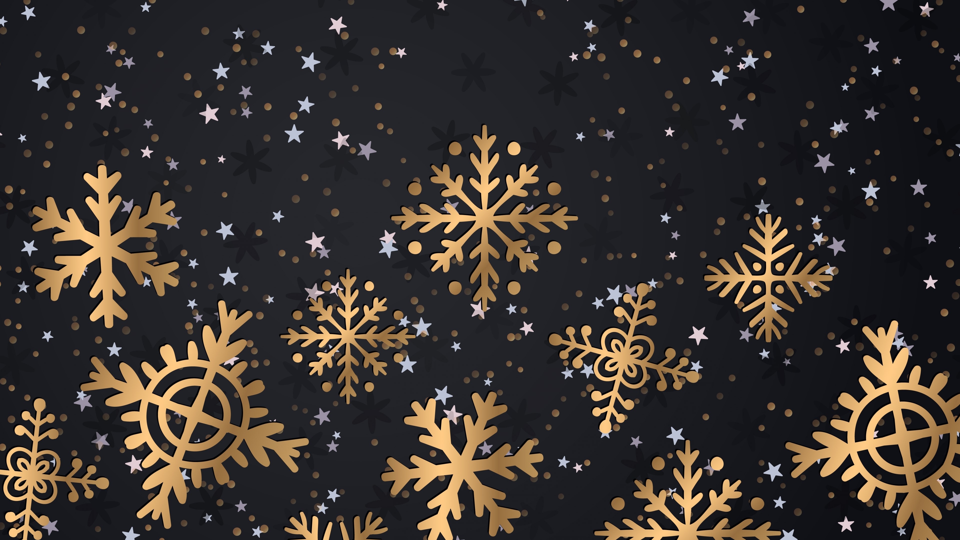 4K Winter Snowflakes Background HD Wallpaper