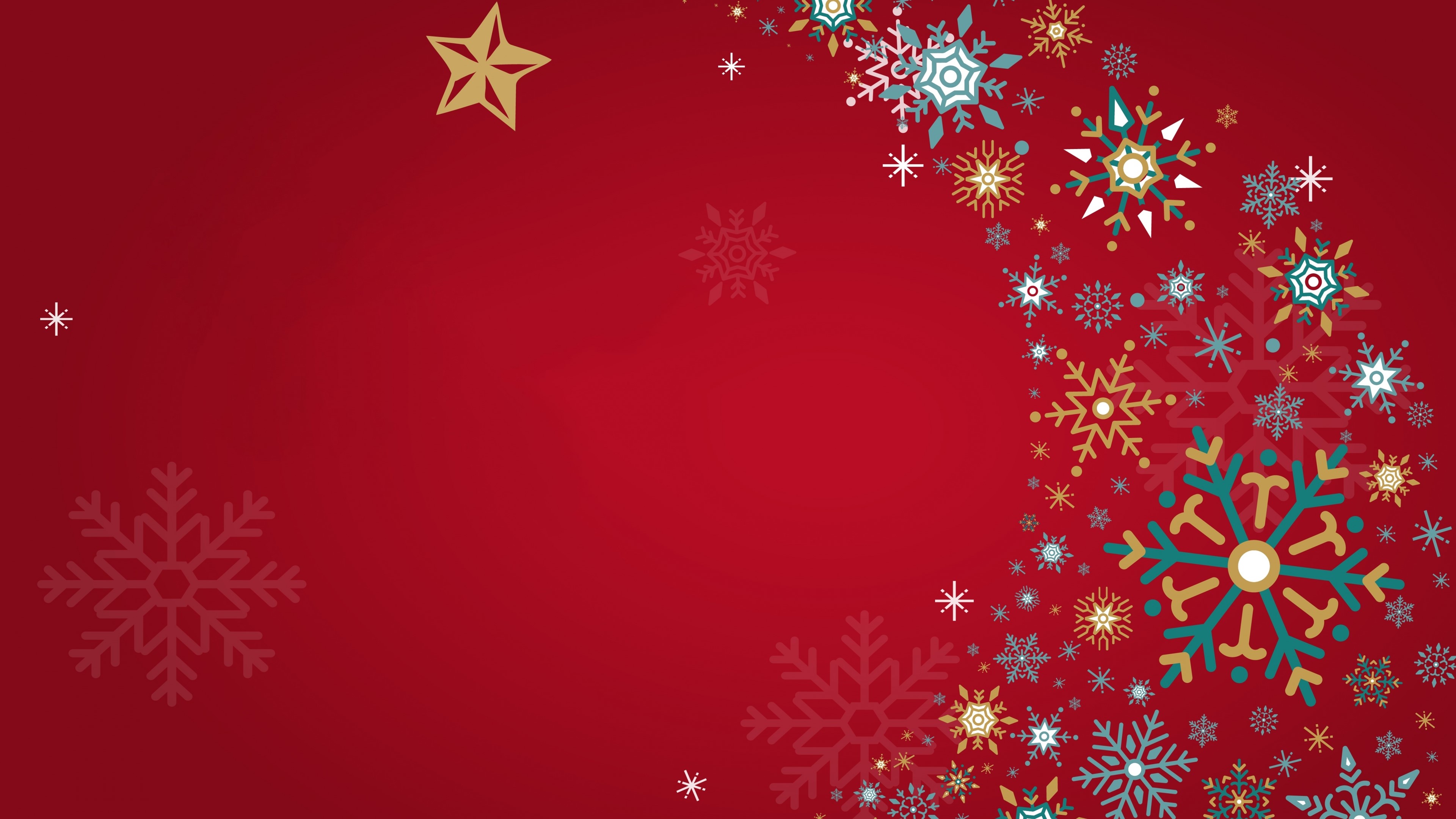 4K New Year Snowflakes and Star HD Wallpaper