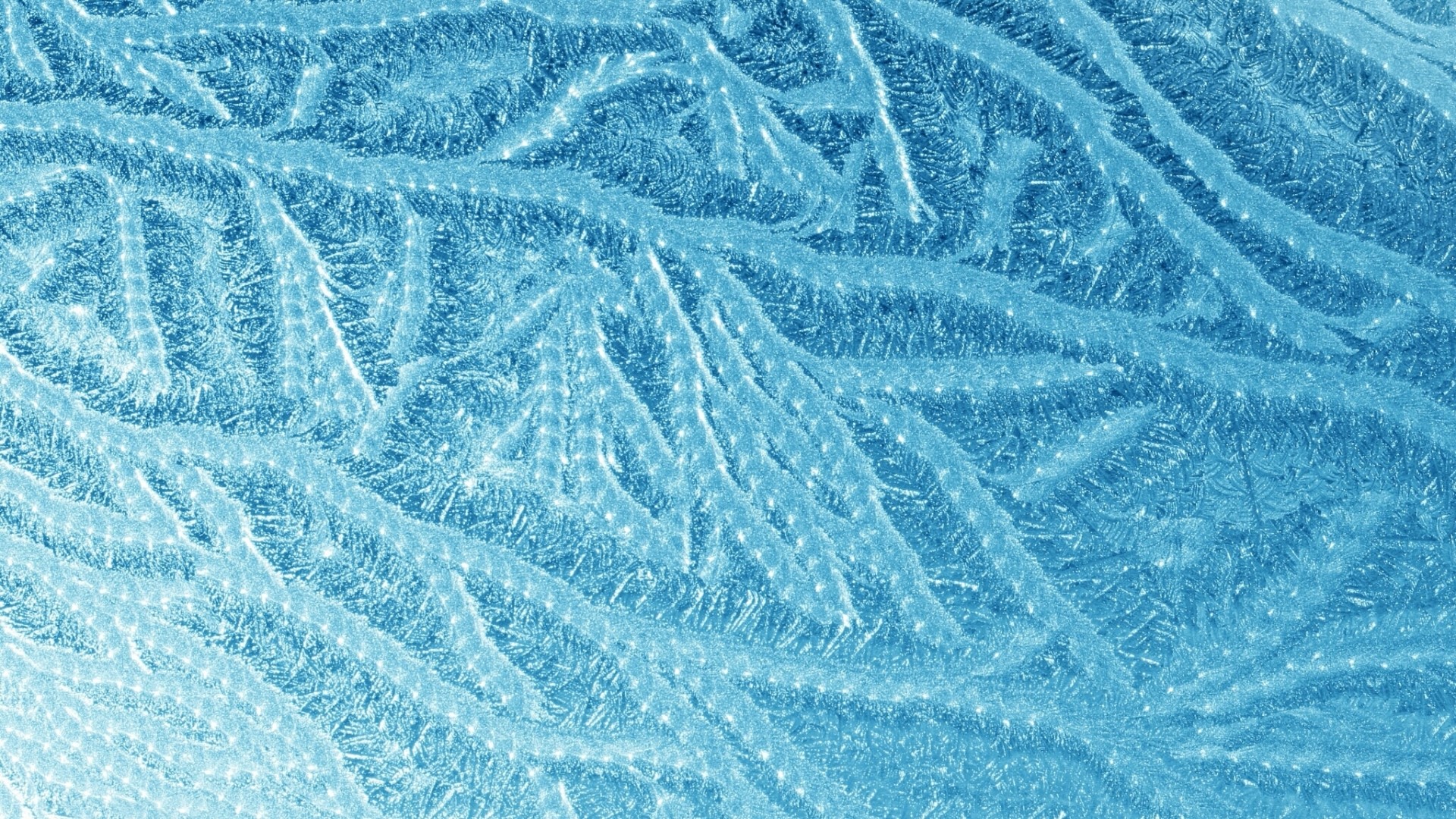 Frosty pattern on a blue surface HD Wallpaper