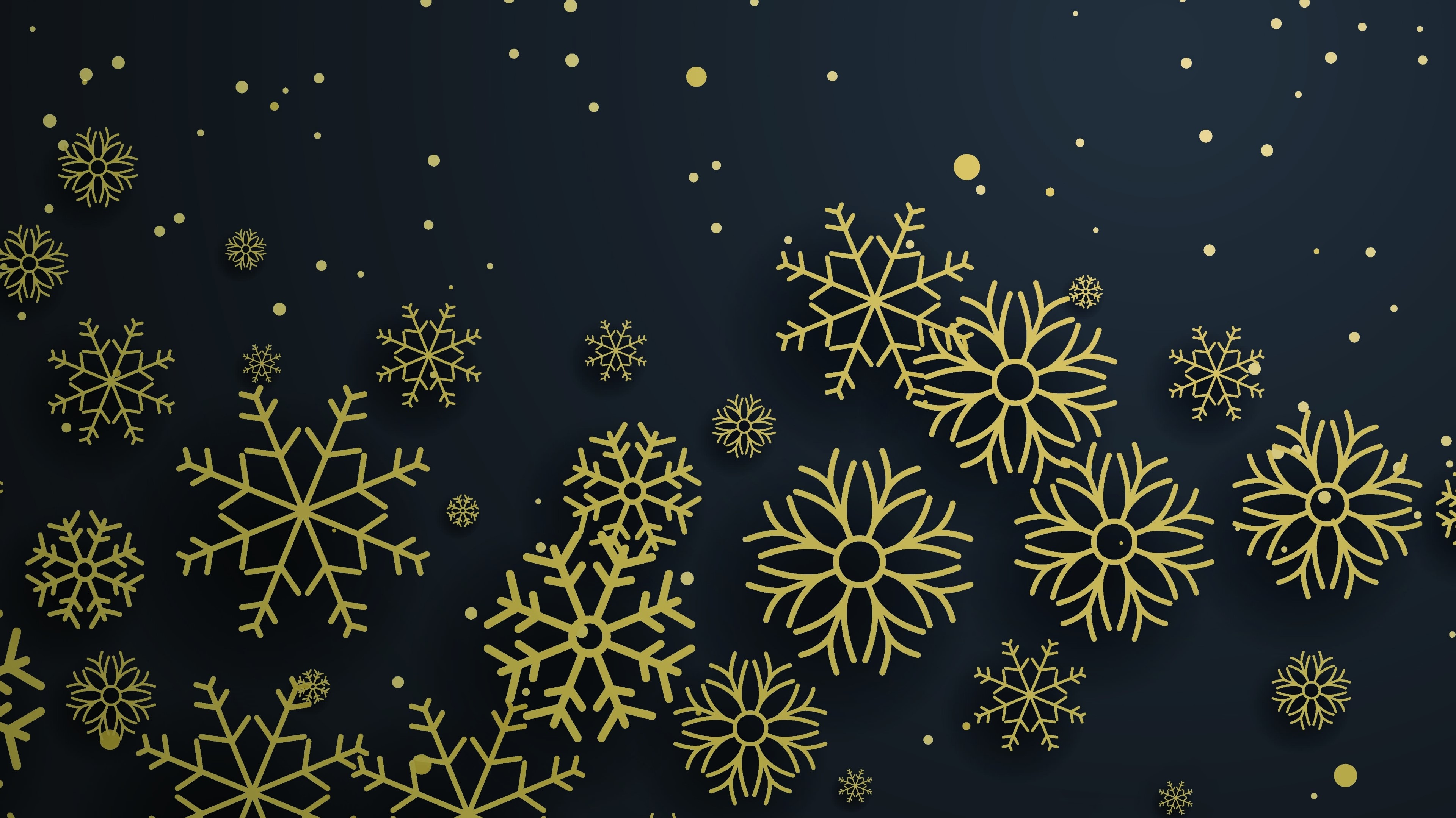 4K Winter Snowflakes Background HD Wallpaper