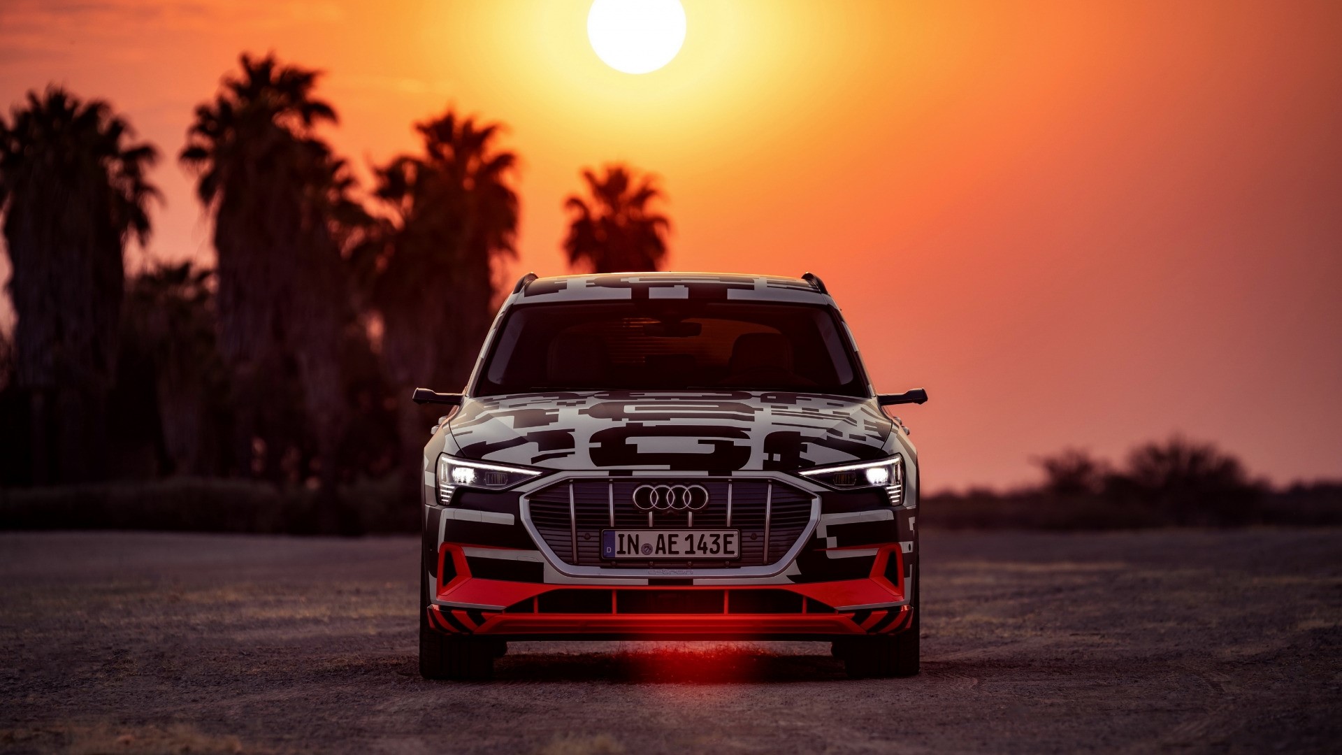 Audi e-tron prototype car at sunset HD Wallpaper