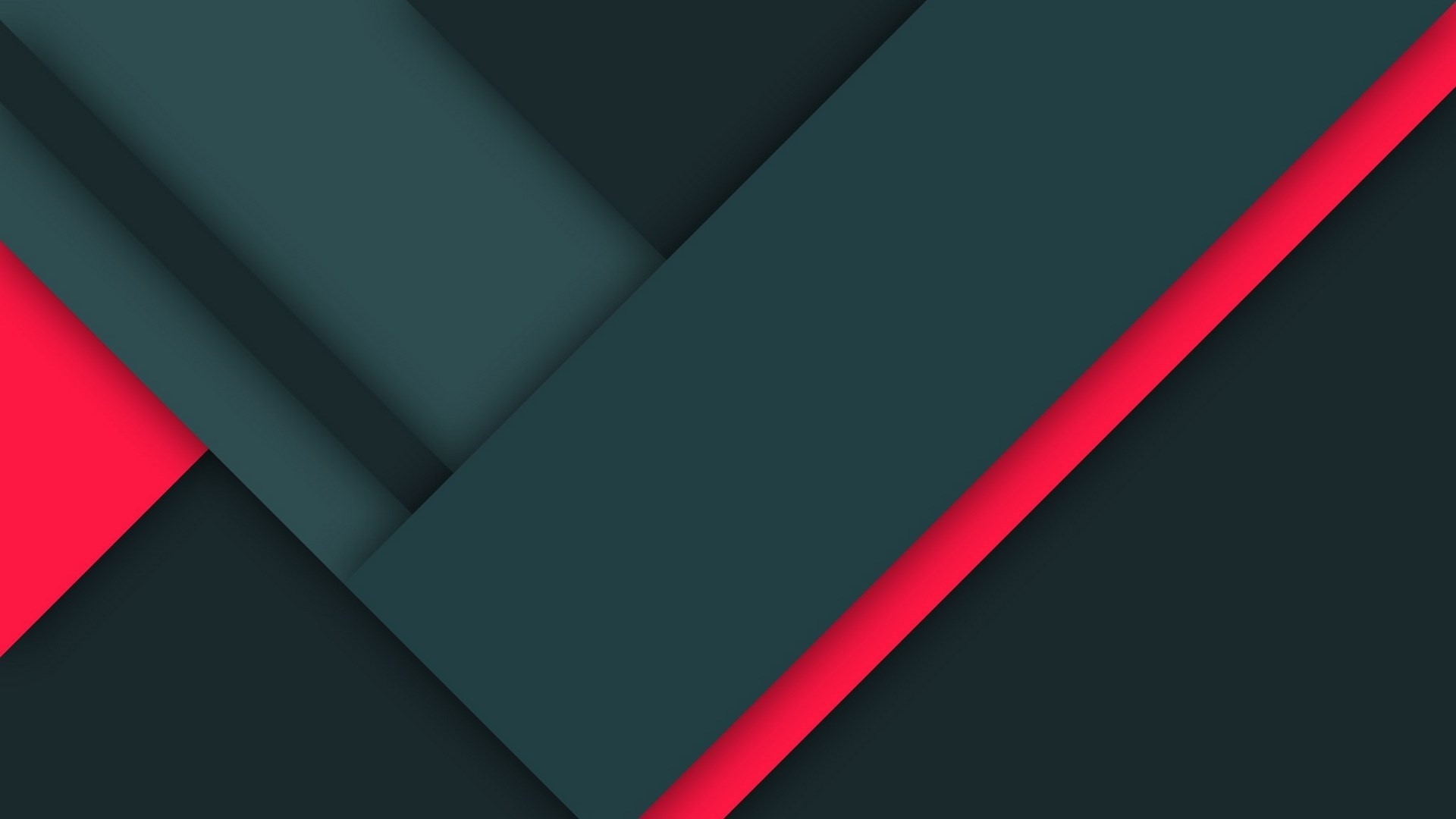Geometric Material Design with Red and Teal Accents HD Wallpaper