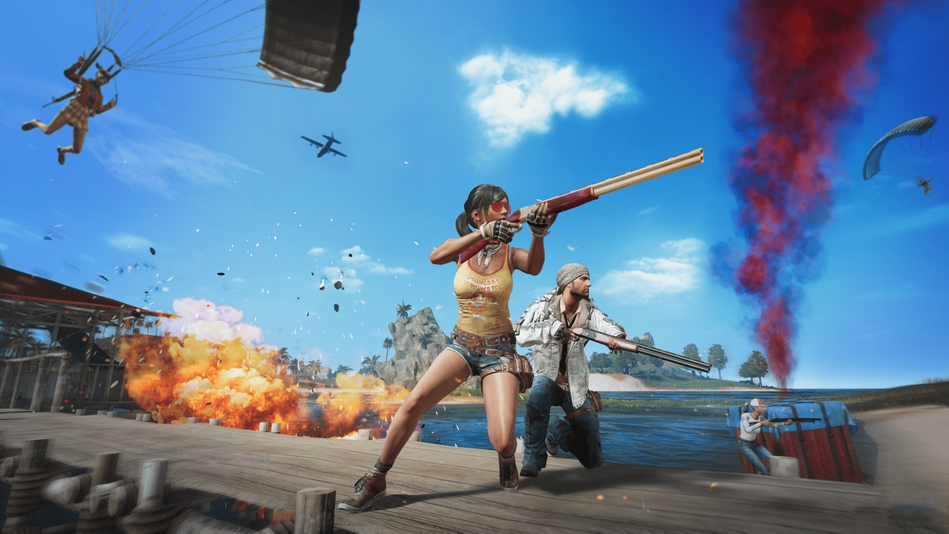PlayerUnknowns Battlegrounds characters in action HD Wallpaper