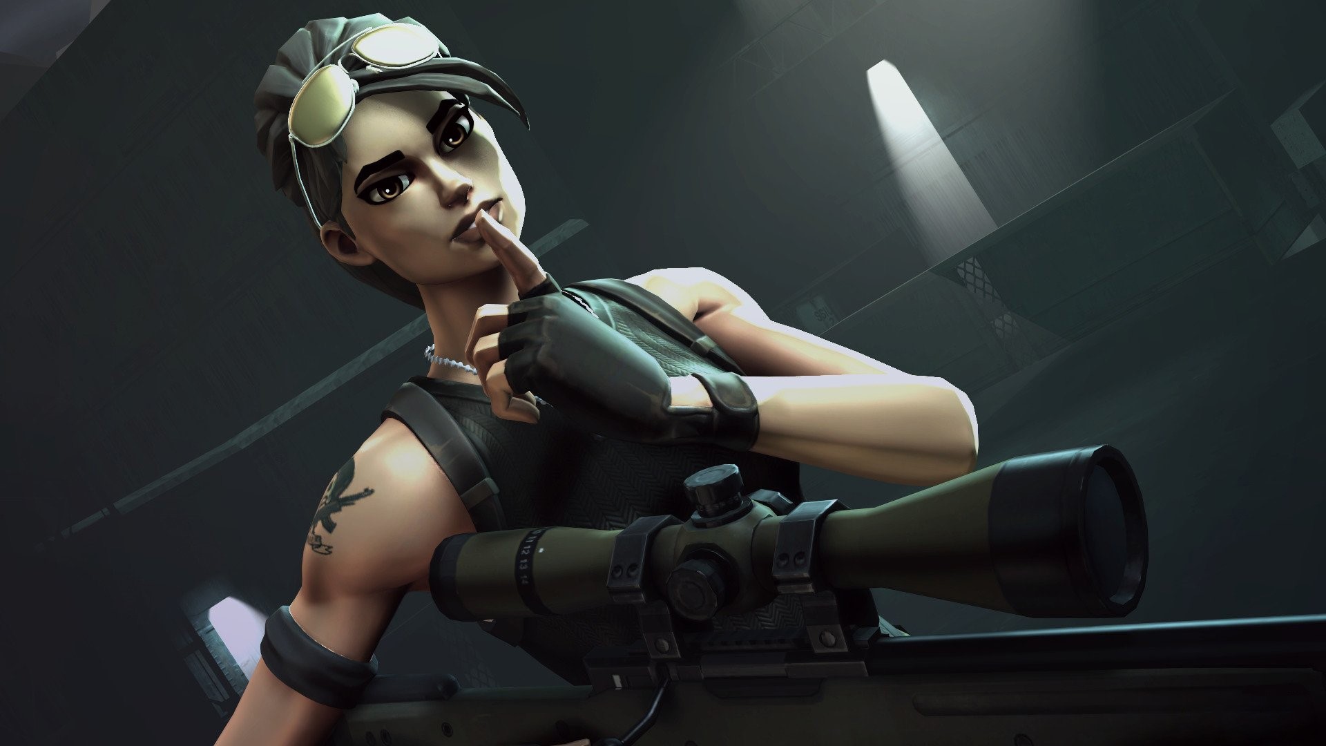 Fortnite Battle Royale character with sniper rifle HD Wallpaper