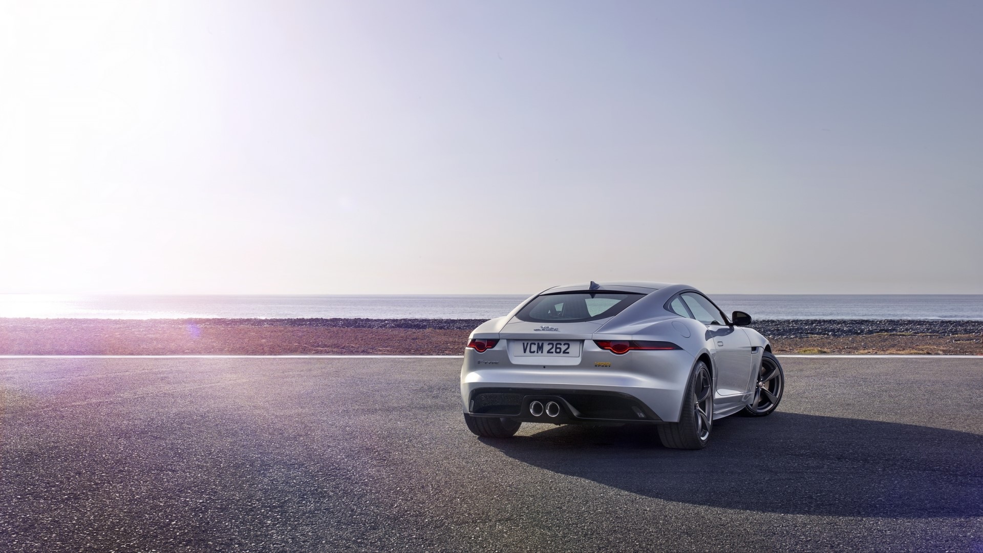 Silver Jaguar F-Type 400 Sport Coupe HD Wallpaper