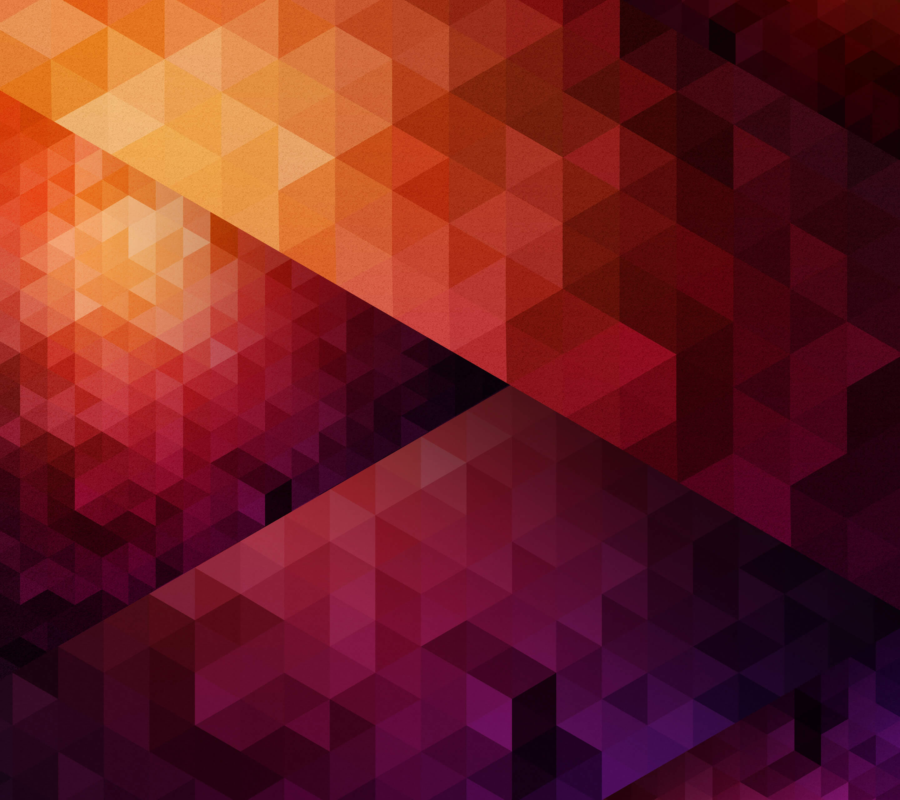 Geometric low poly abstract orange and red pattern HD Wallpaper