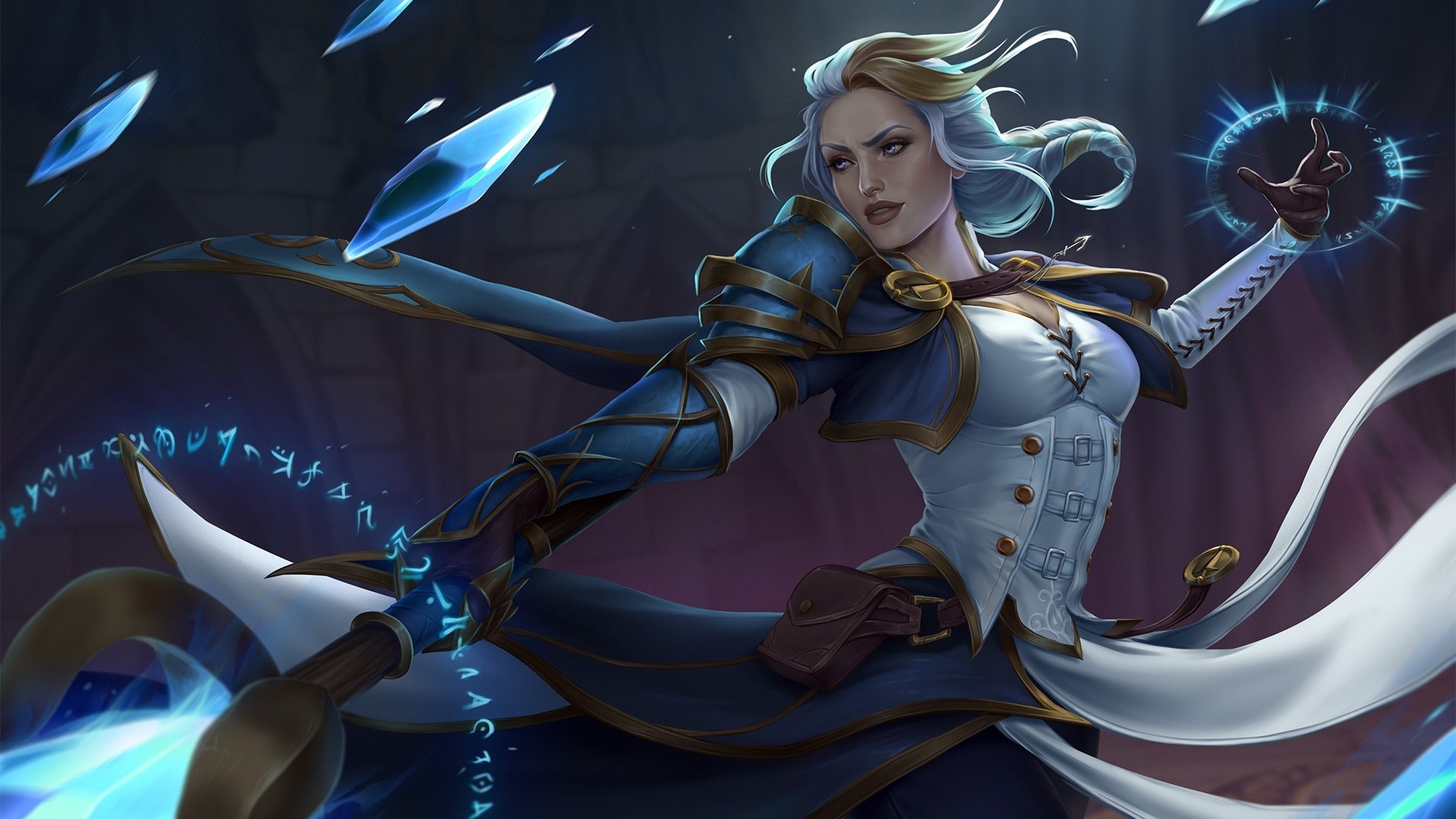 Jaina Proudmoore from World of Warcraft casting a spell HD Wallpaper