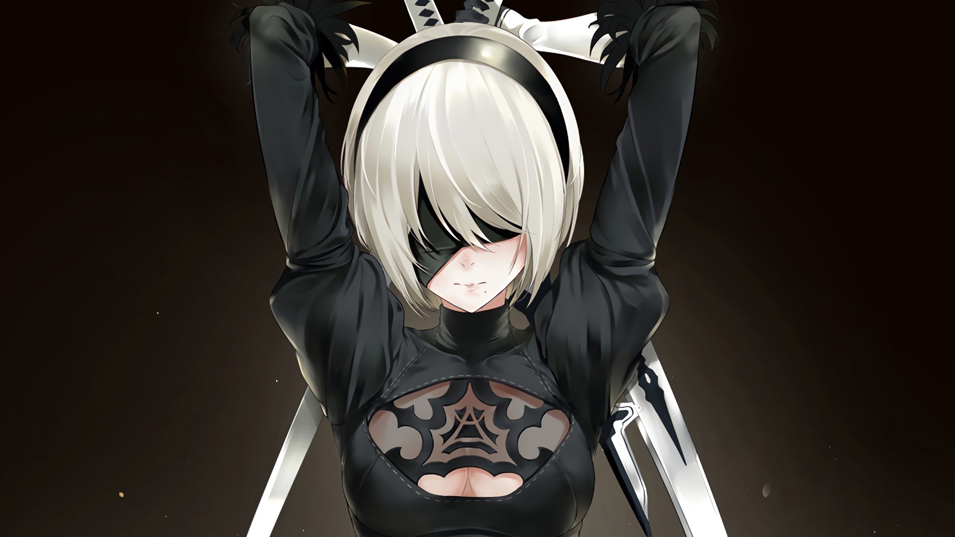 2B from Nier: Automata with swords HD Wallpaper