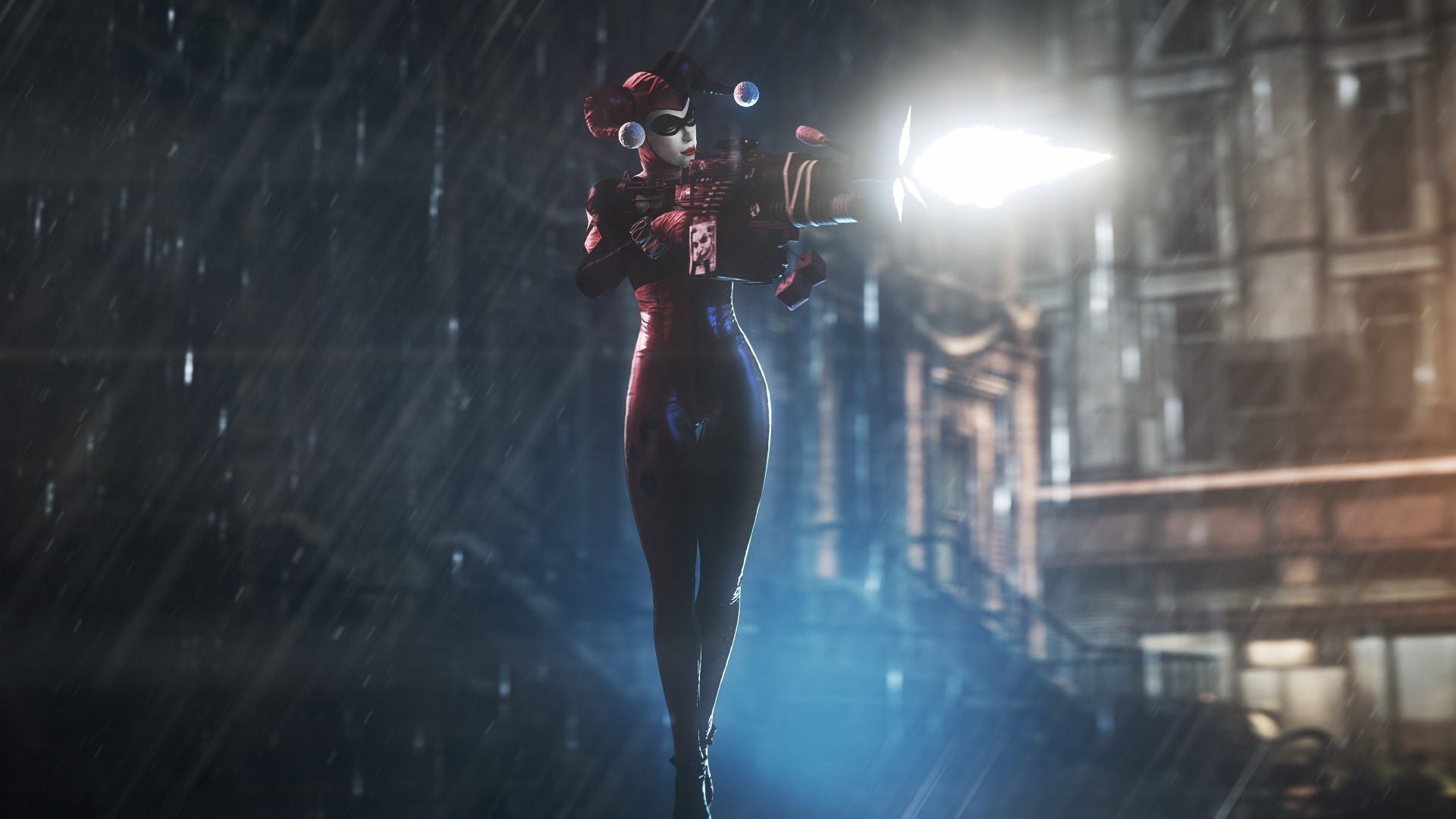 Harley Quinn from Batman holding a weapon HD Wallpaper