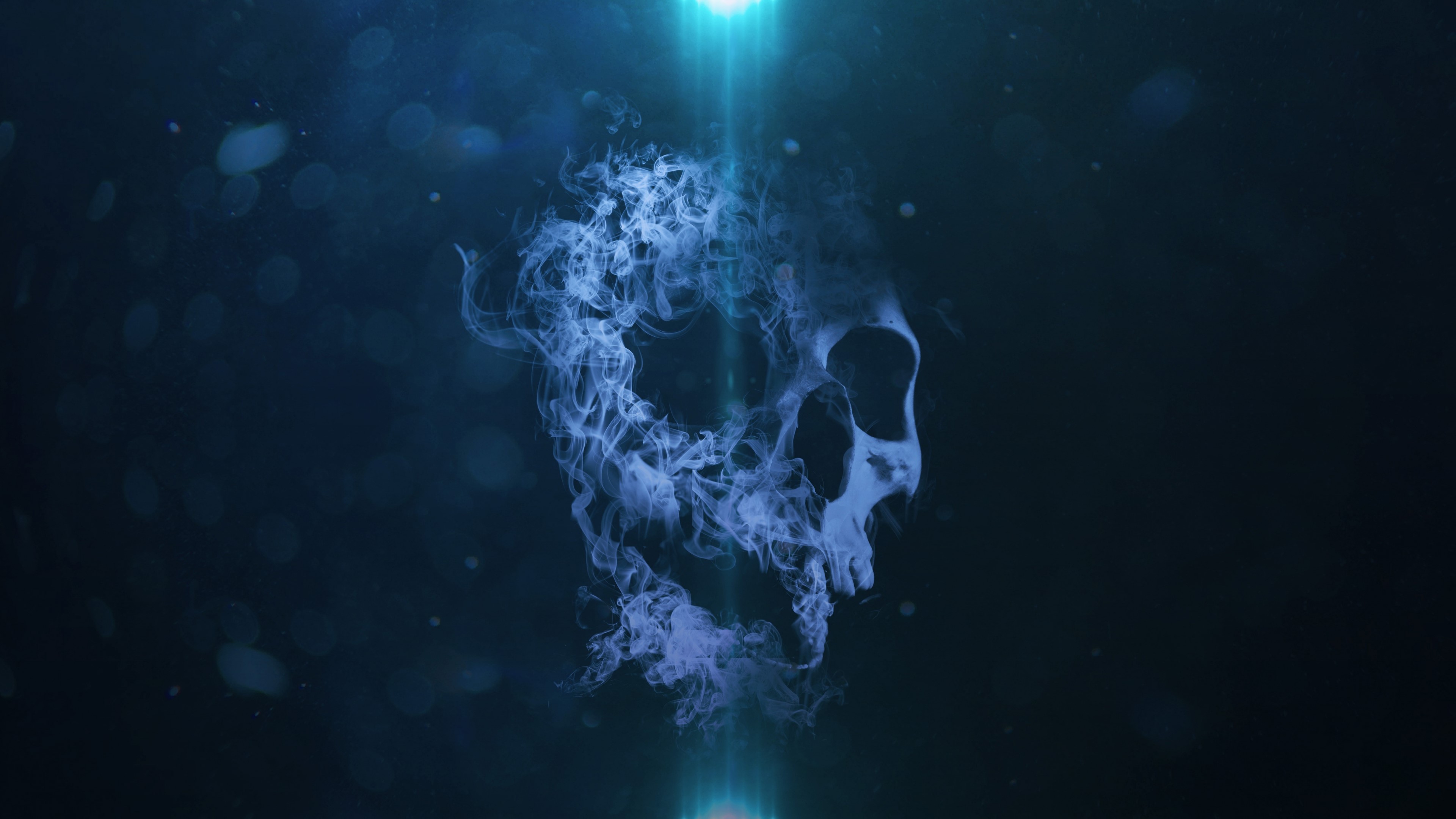4K Skull made of smoke HD Wallpaper